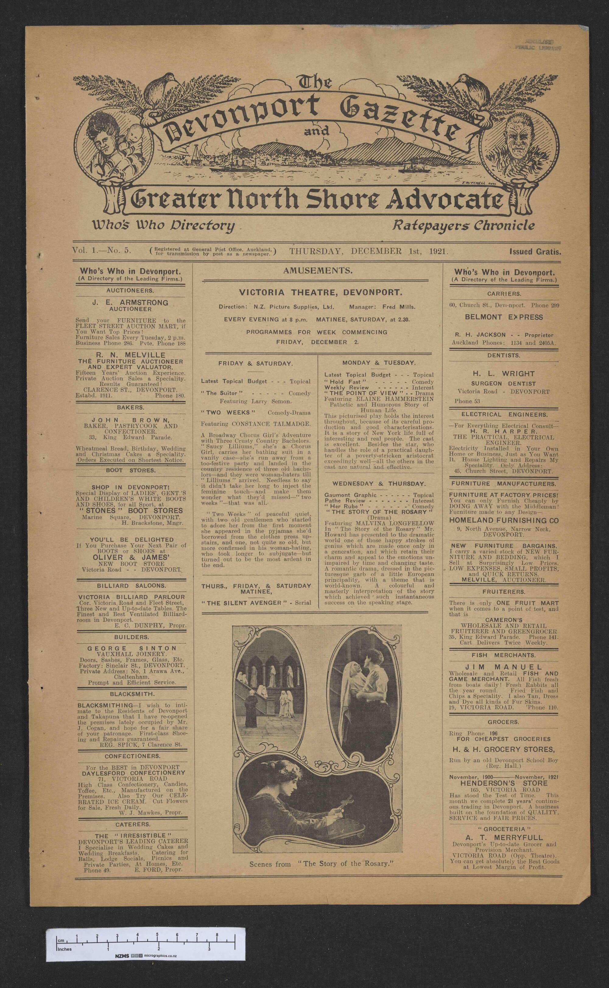 1921-12-01 Devonport Gazette &amp; Greater North Shore Advocate