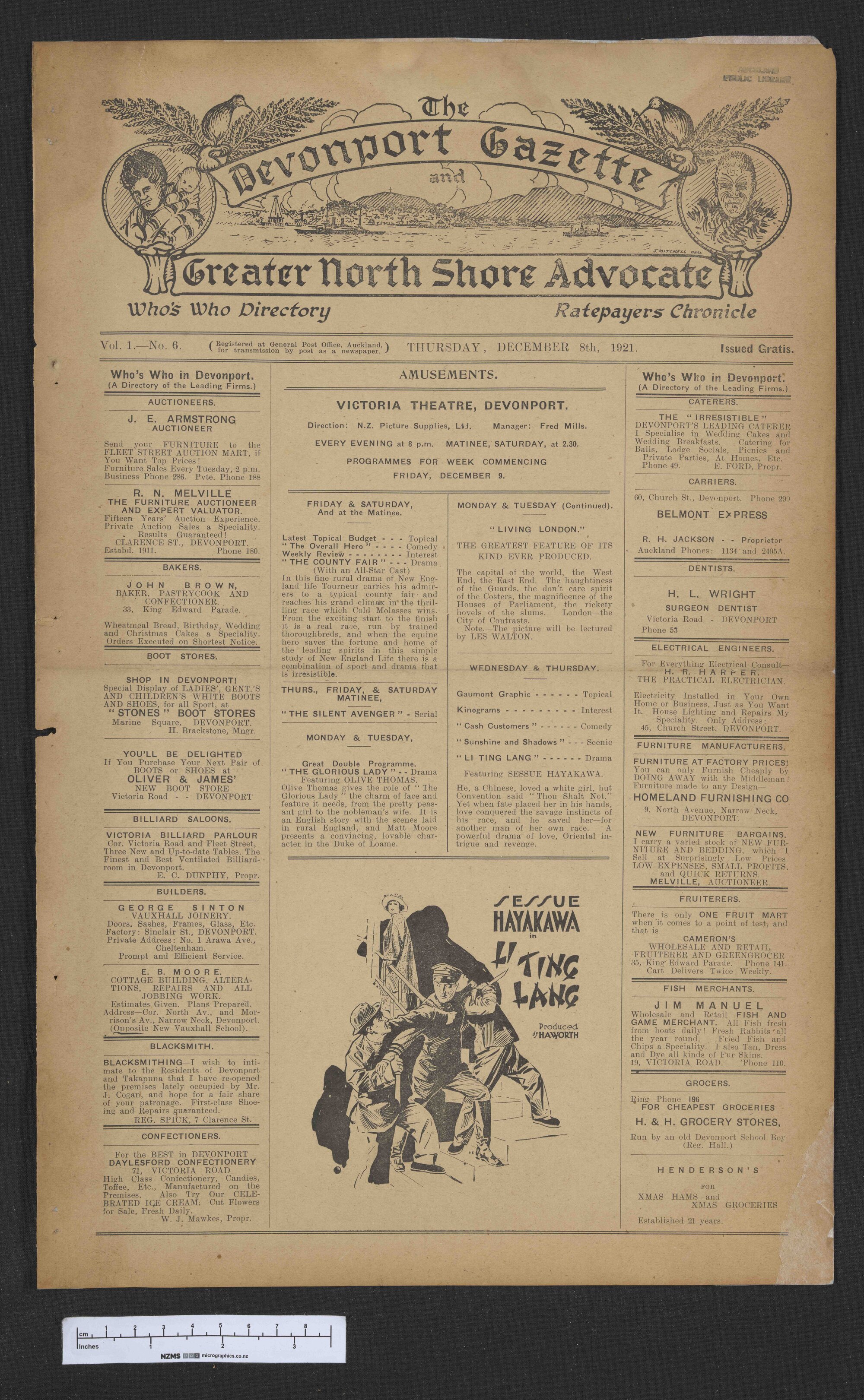 1921-12-08 Devonport Gazette &amp; Greater North Shore Advocate