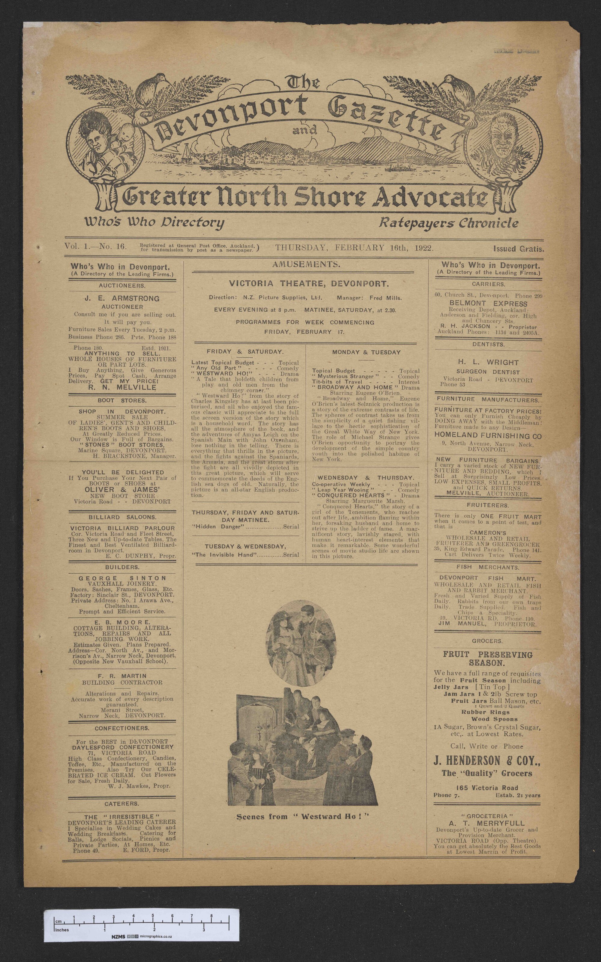 1922-02-16 Devonport Gazette &amp; Greater North Shore Advocate