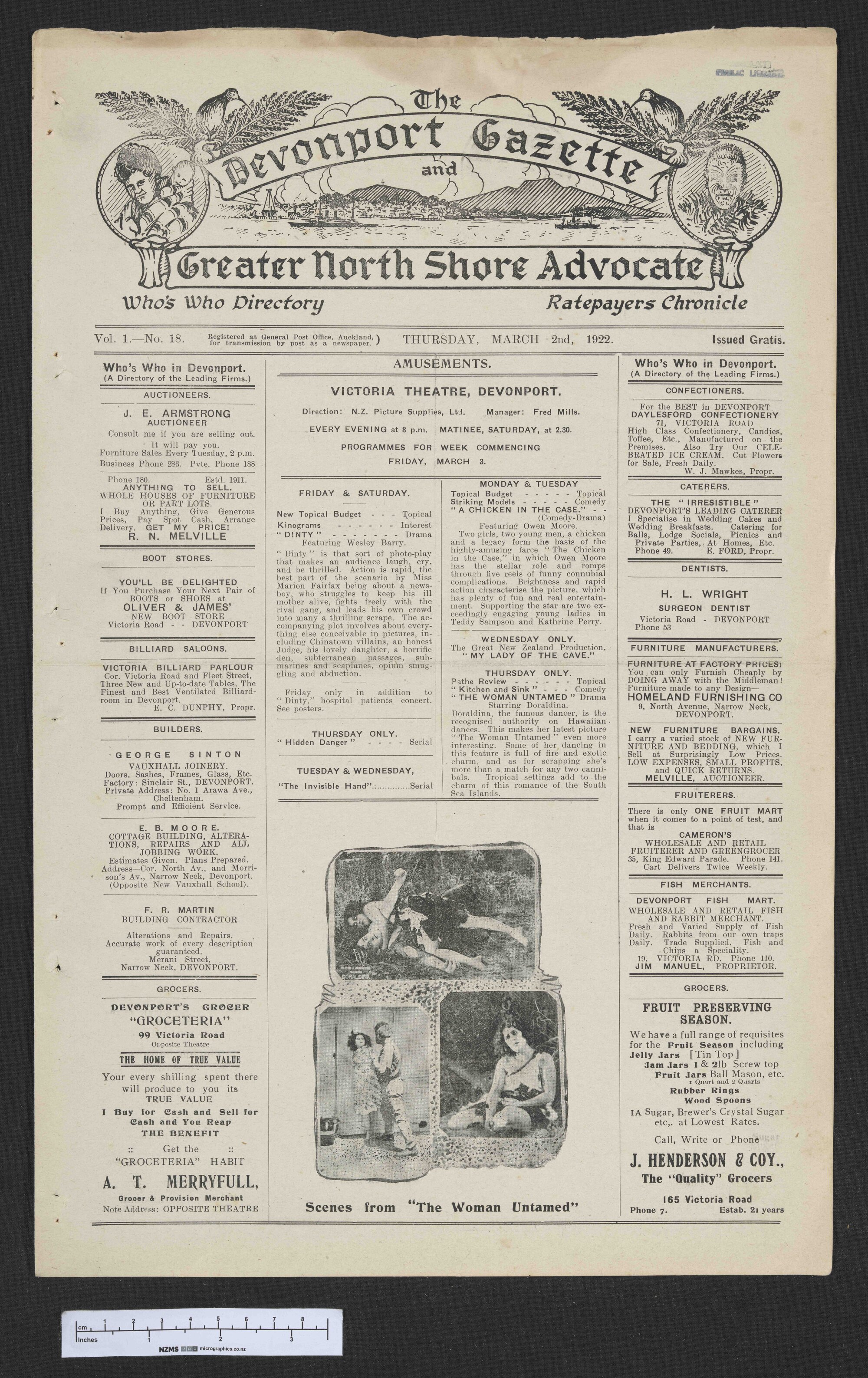 1922-03-02 Devonport Gazette &amp; Greater North Shore Advocate