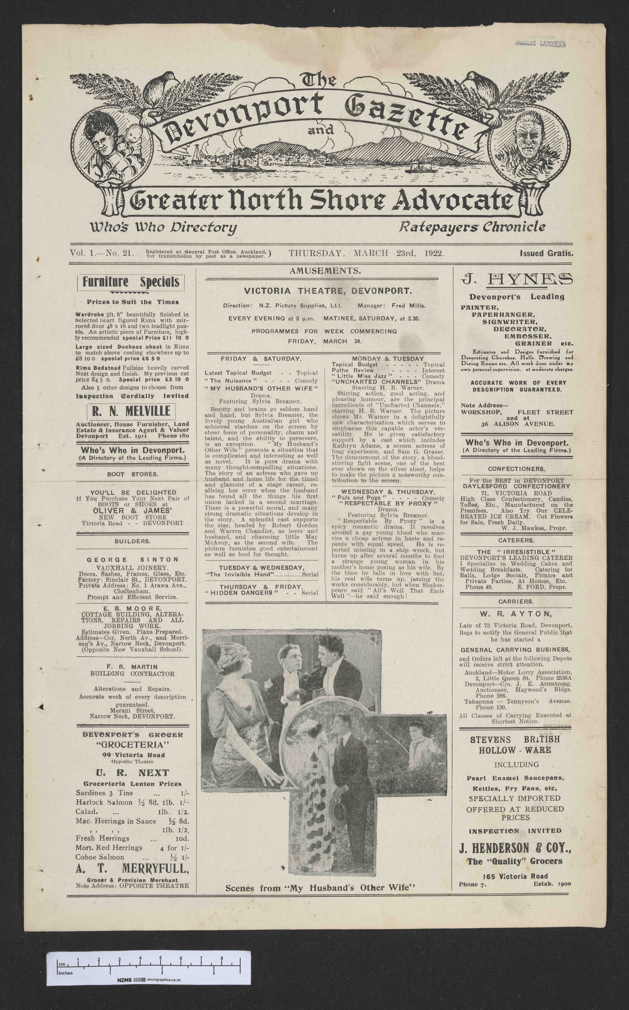 1922-03-23 Devonport Gazette &amp; Greater North Shore Advocate