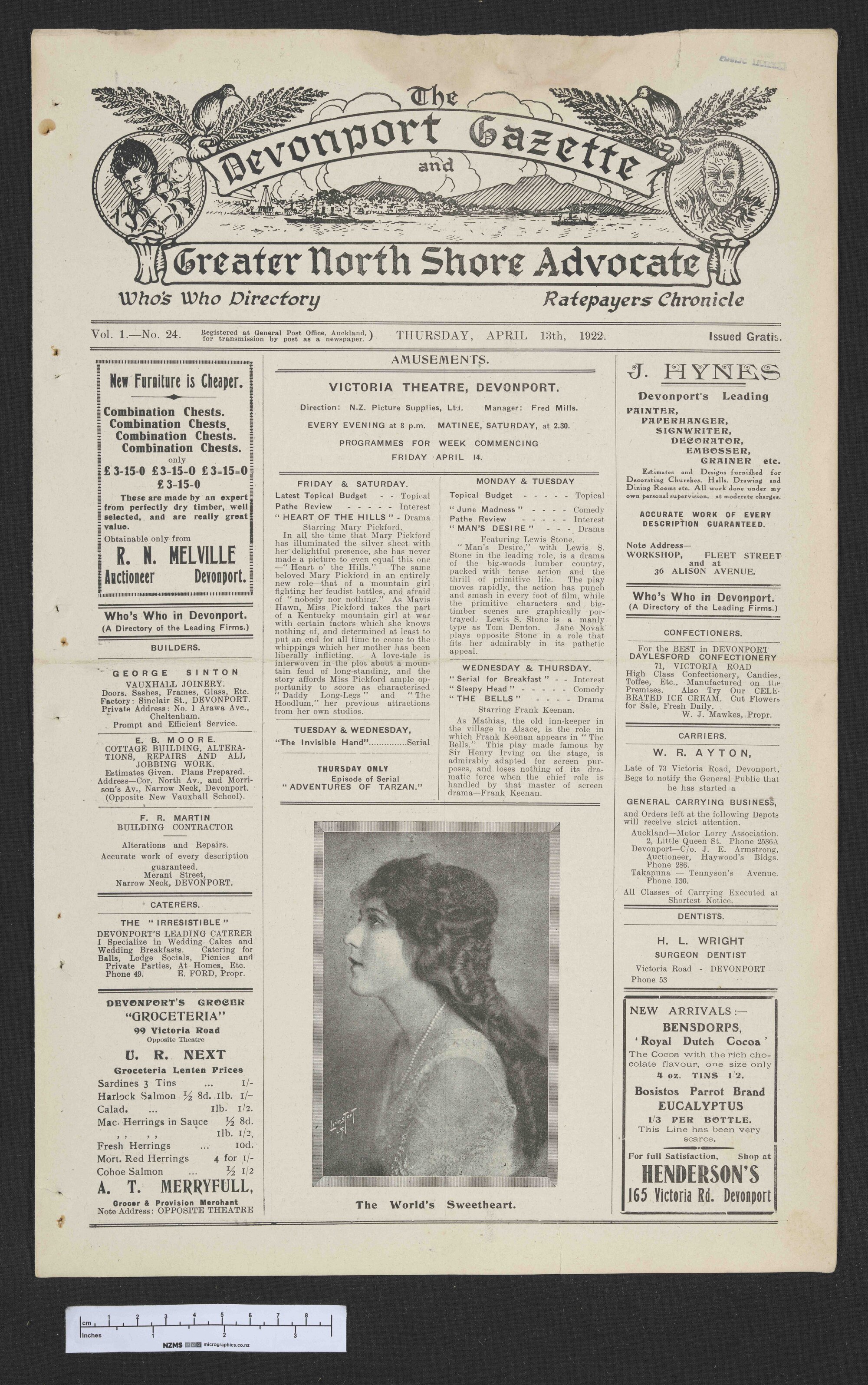 1922-04-13 Devonport Gazette &amp; Greater North Shore Advocate