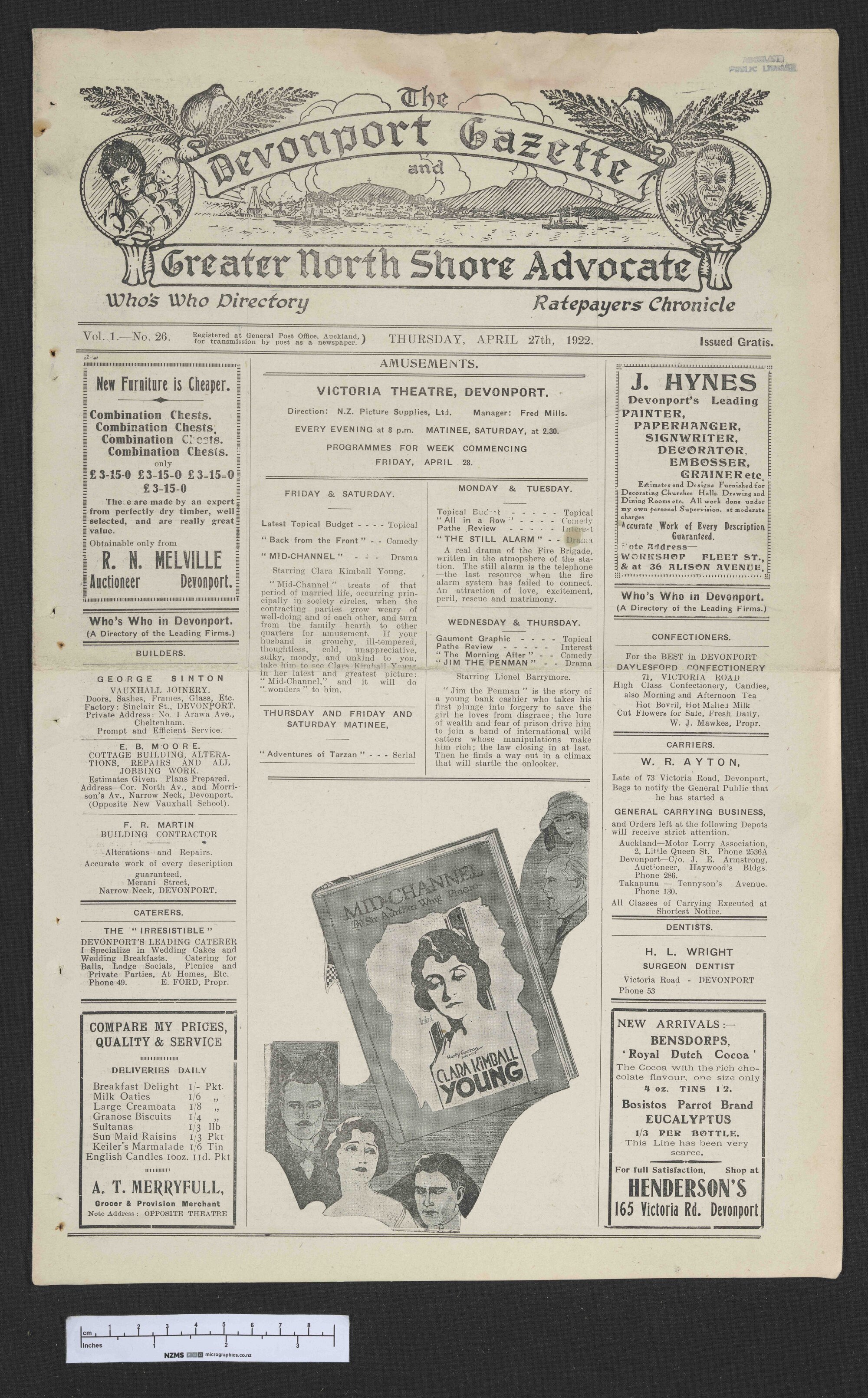 1922-04-27 Devonport Gazette &amp; Greater North Shore Advocate