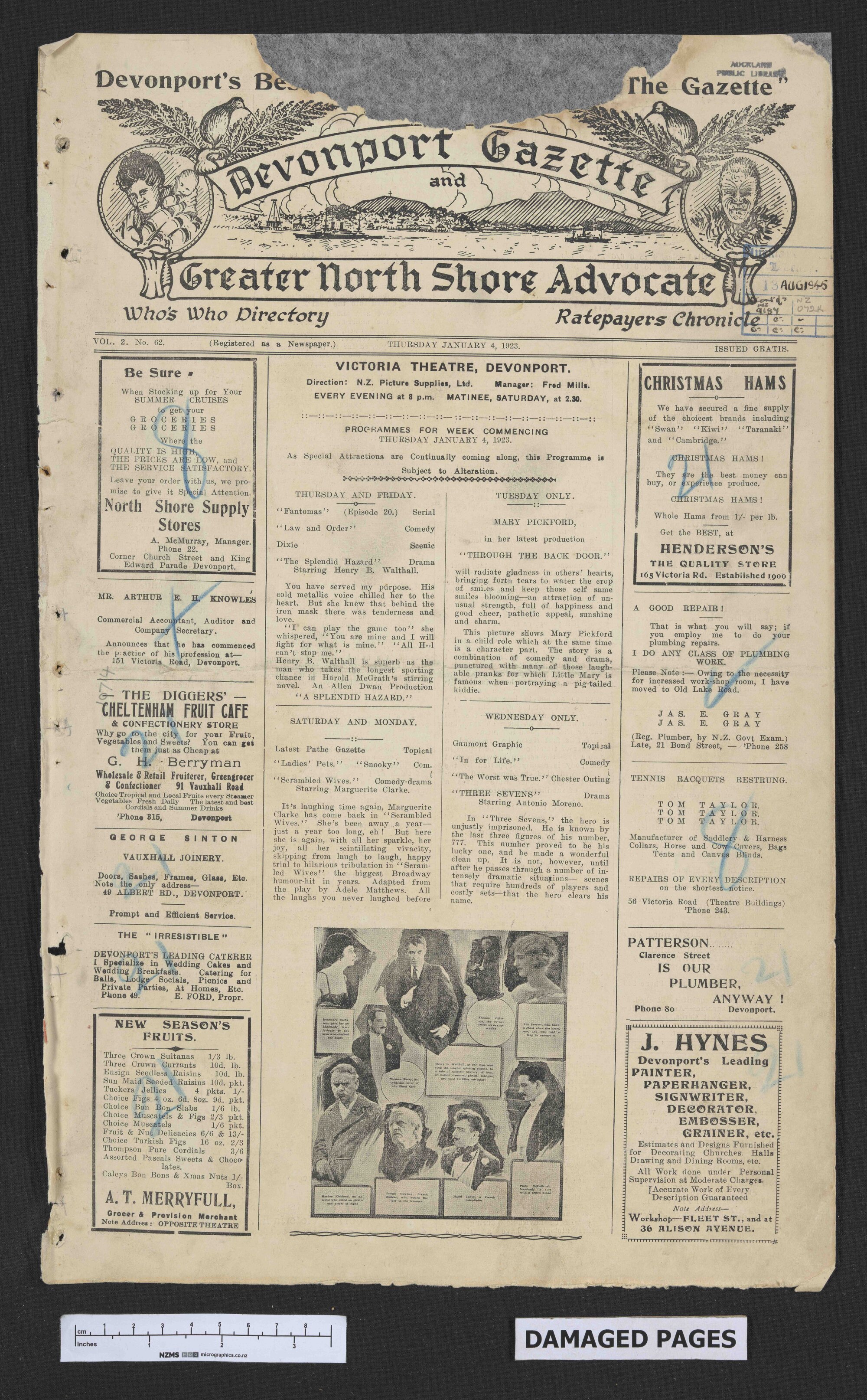 1923-01-04 Devonport Gazette &amp; Greater North Shore Advocate