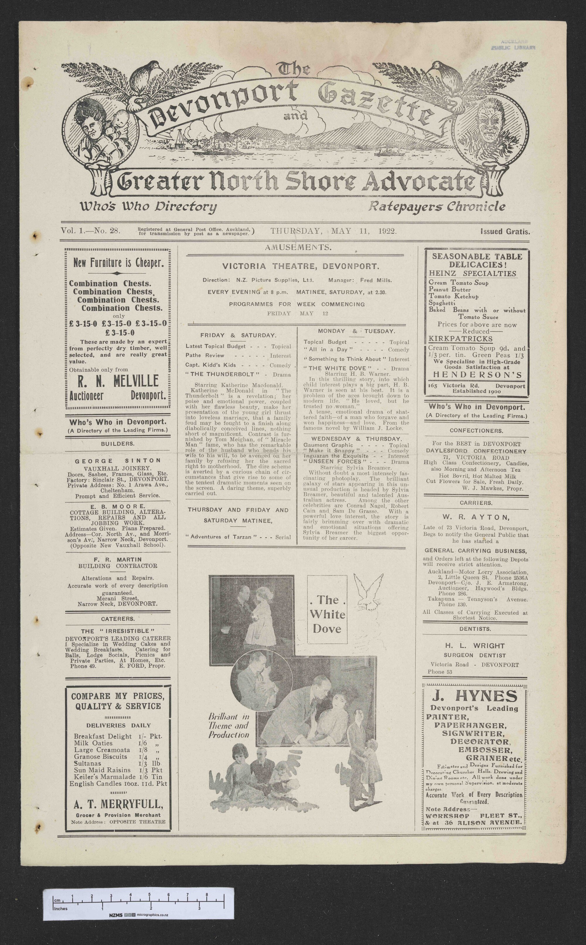 1922-05-11 Devonport Gazette &amp; Greater North Shore Advocate
