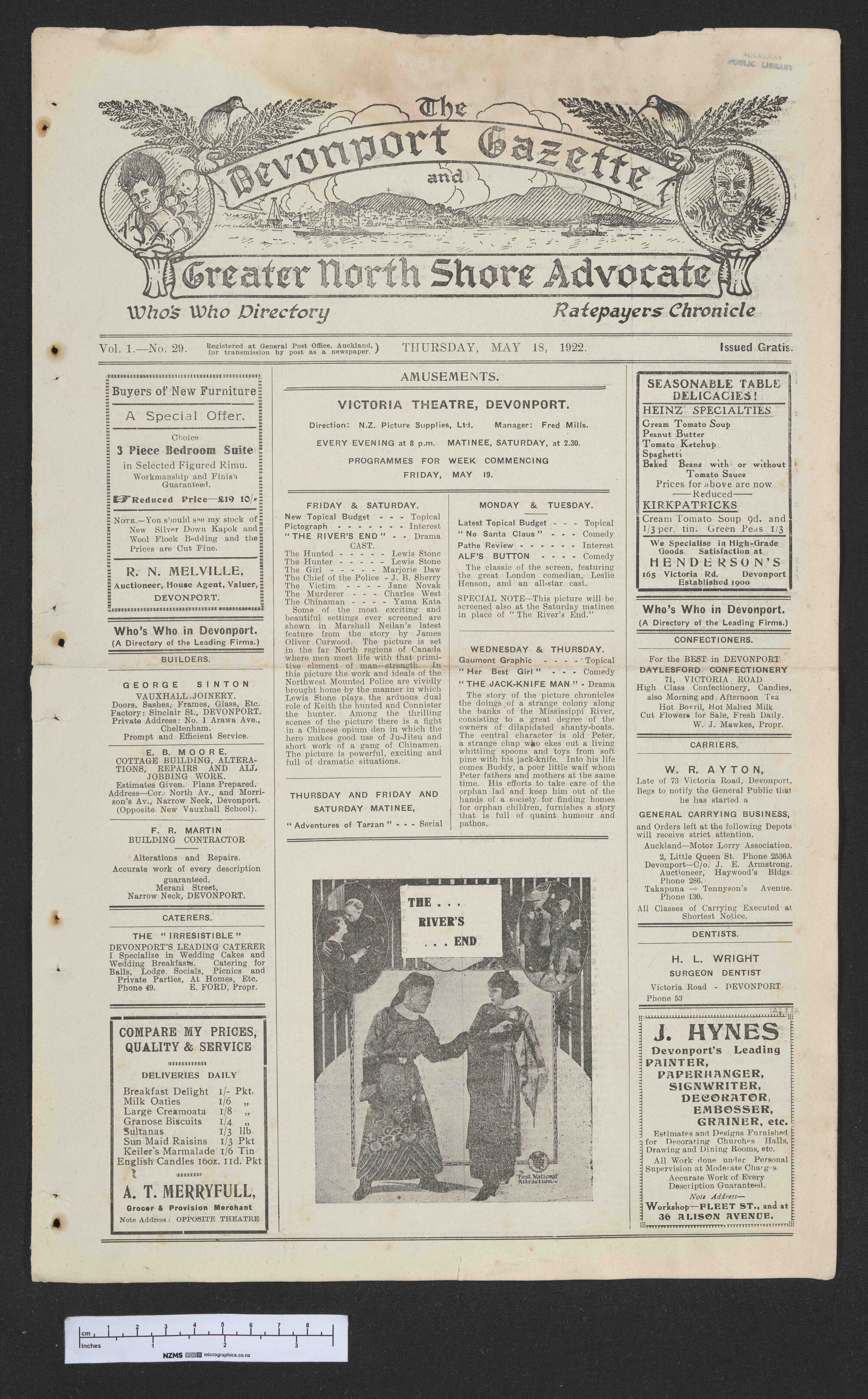1922-05-18 Devonport Gazette &amp; Greater North Shore Advocate
