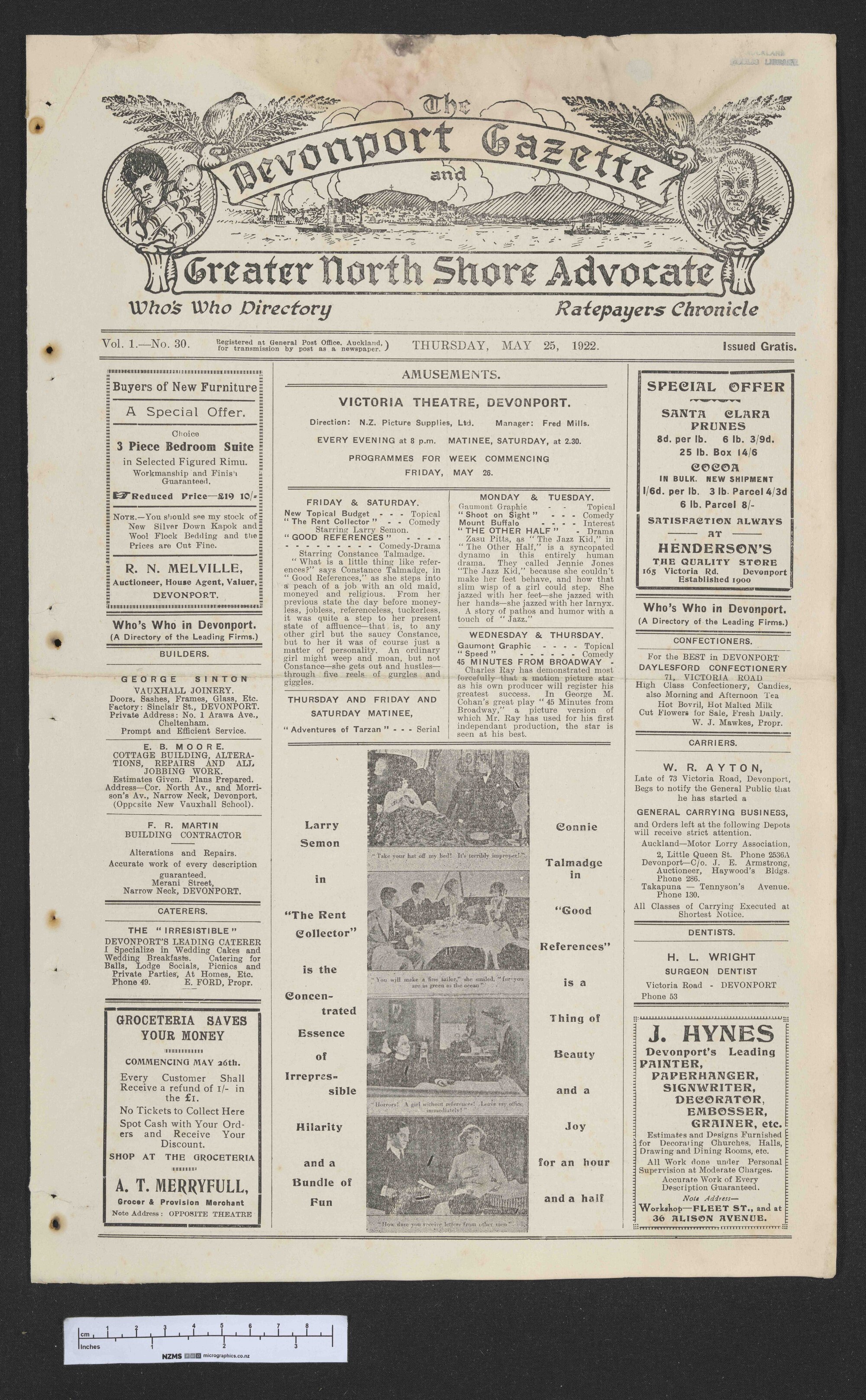 1922-05-25 Devonport Gazette &amp; Greater North Shore Advocate