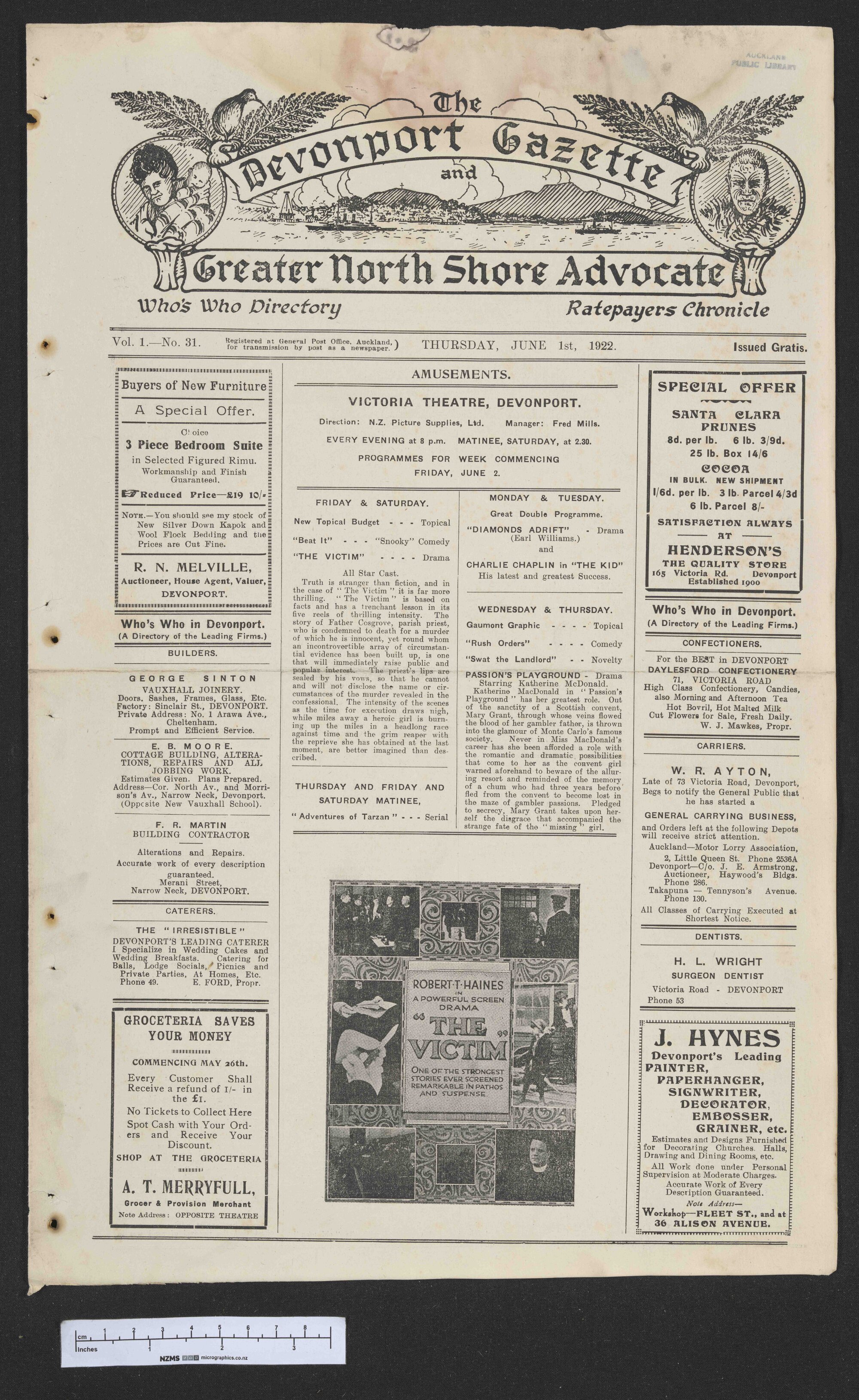 1922-06-01 Devonport Gazette &amp; Greater North Shore Advocate