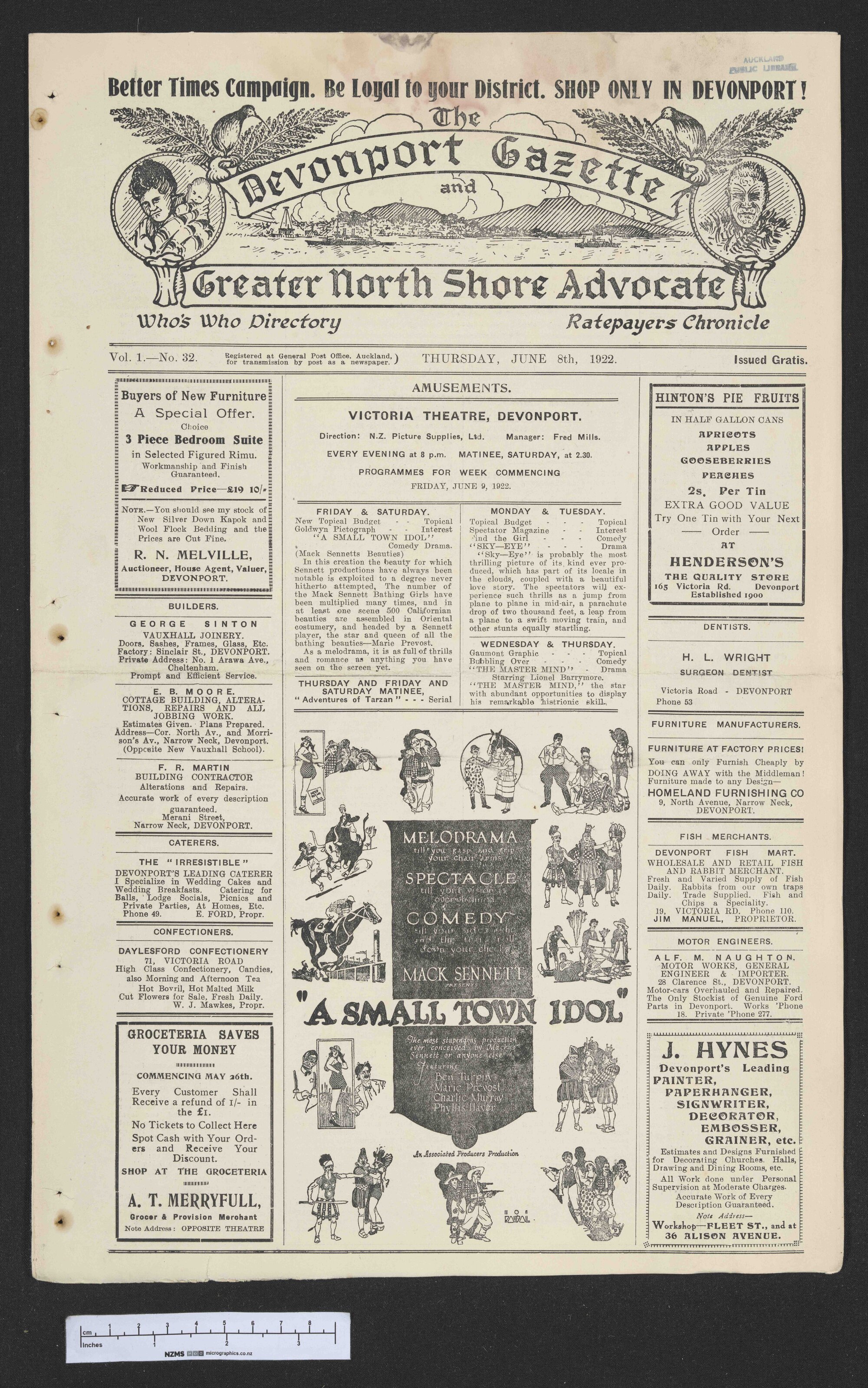 1922-06-08 Devonport Gazette &amp; Greater North Shore Advocate