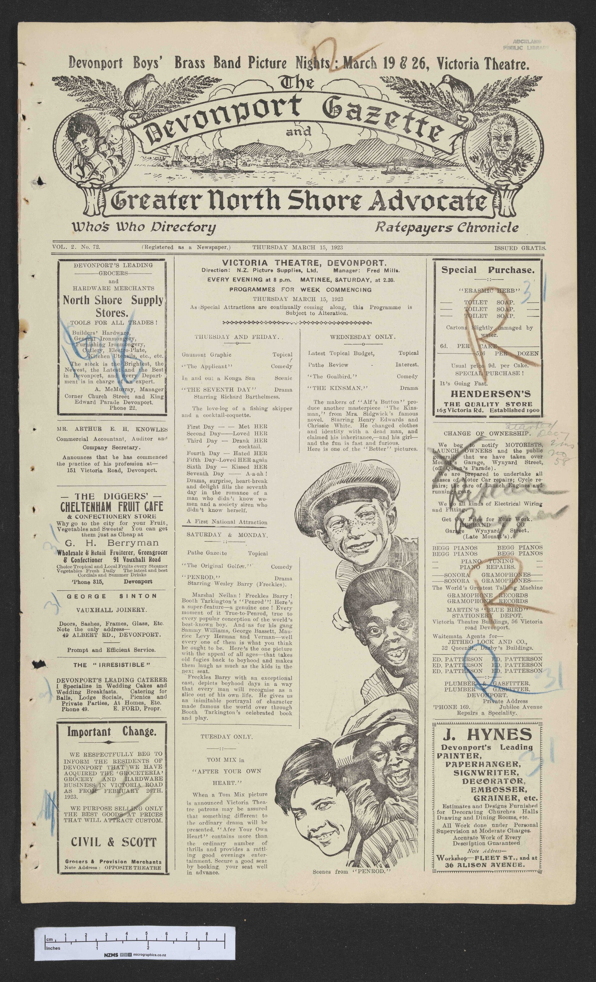 1923-03-15 Devonport Gazette &amp; Greater North Shore Advocate