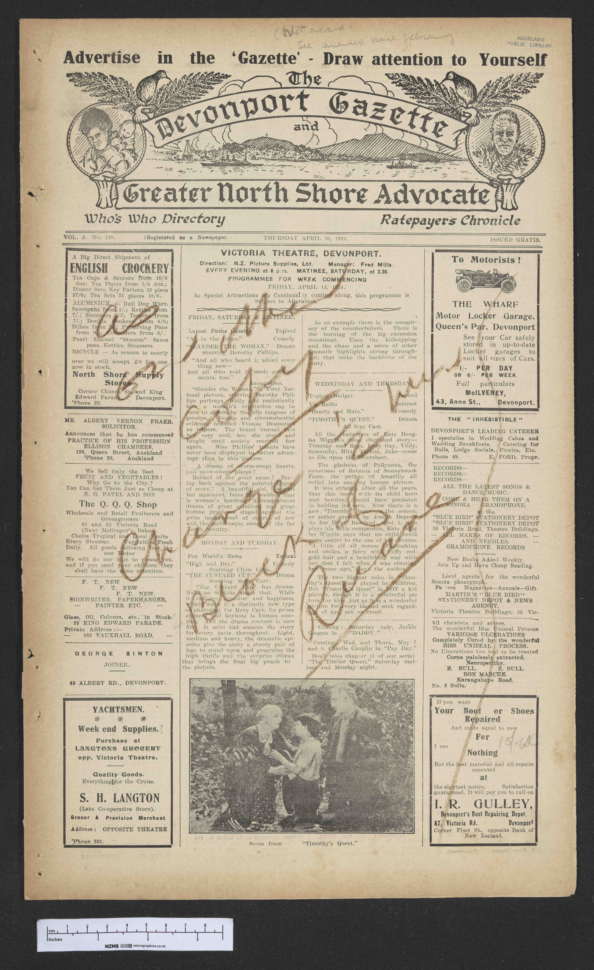 1924-04-10 Devonport Gazette &amp; Greater North Shore Advocate