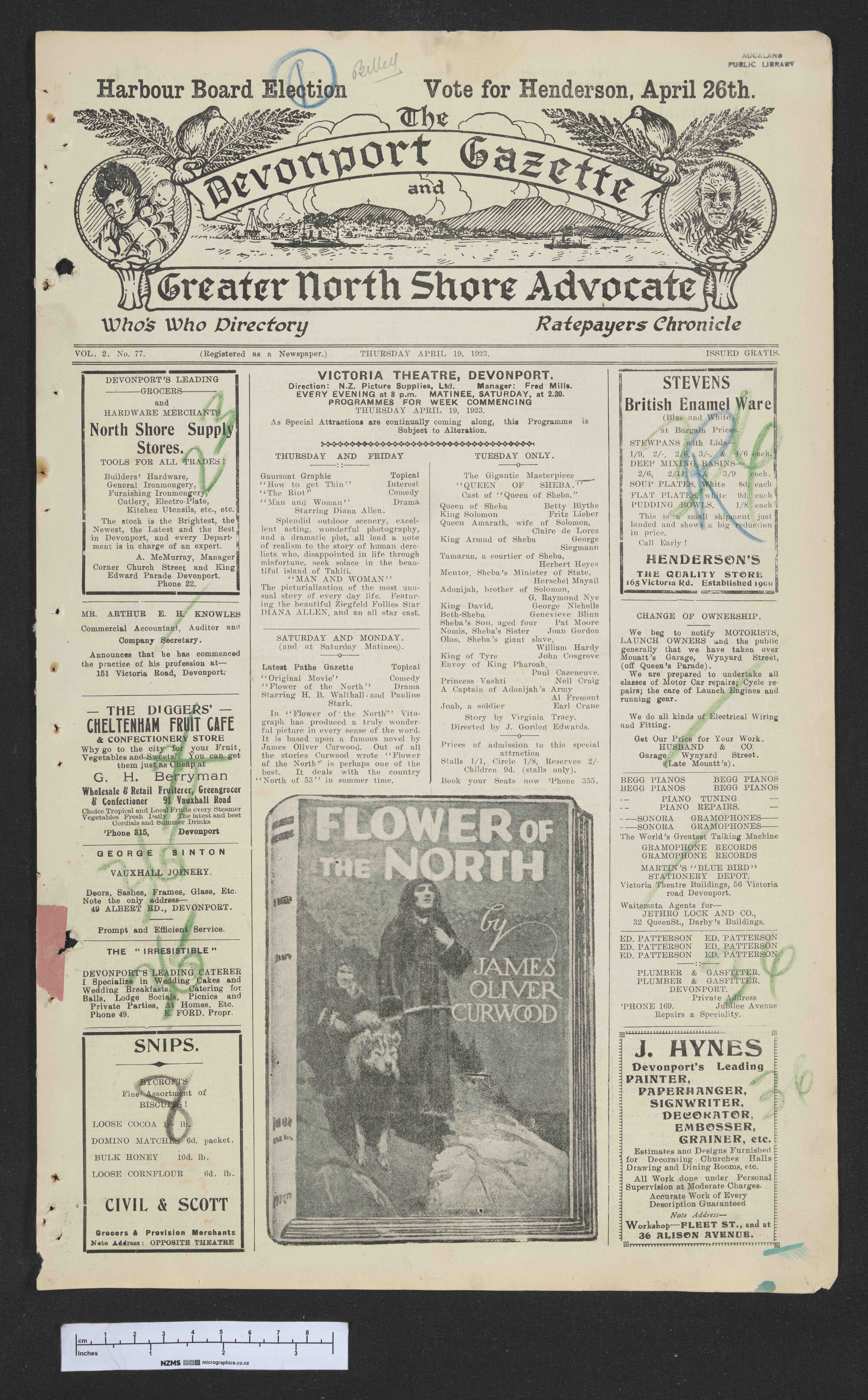 1923-04-19 Devonport Gazette &amp; Greater North Shore Advocate