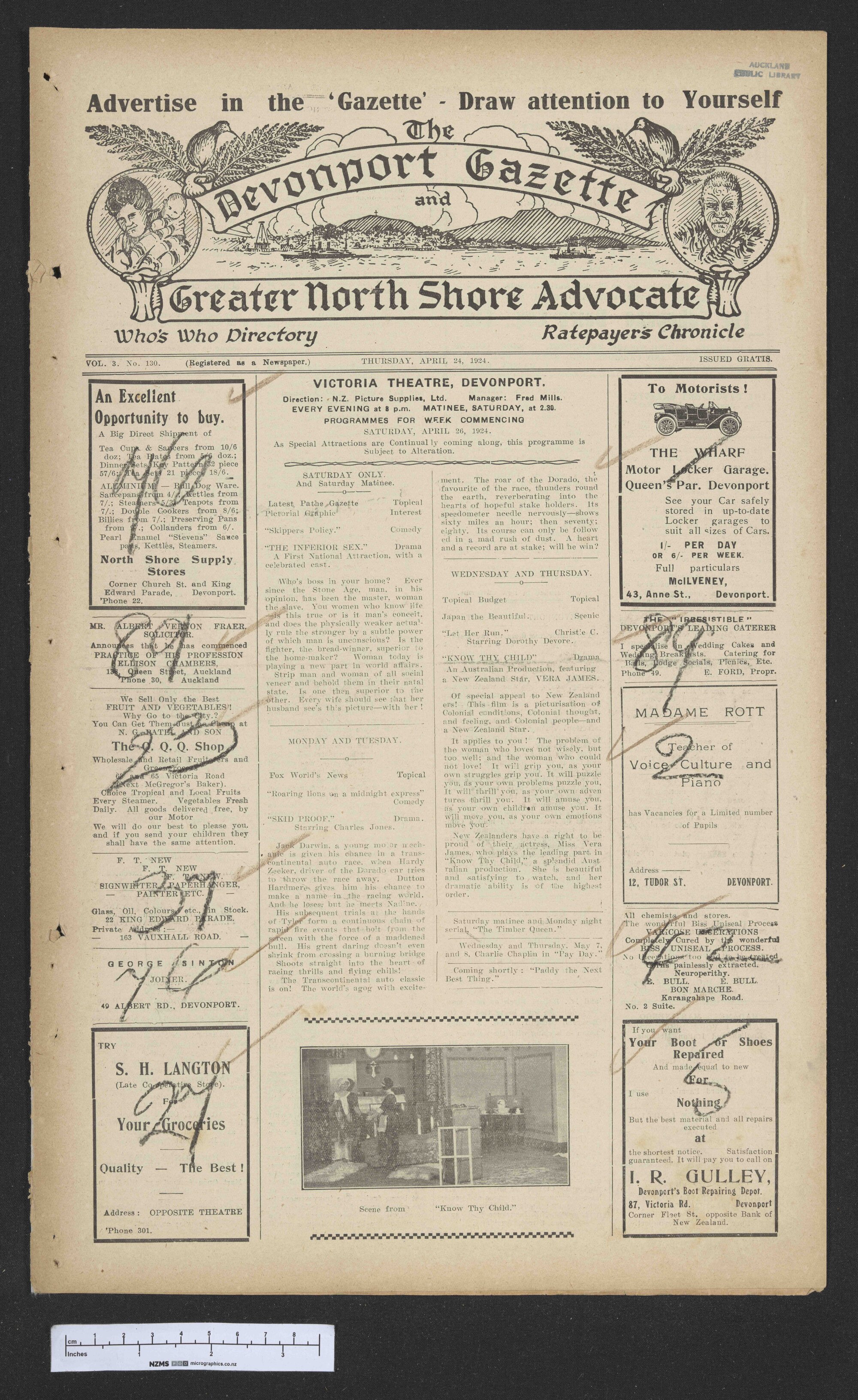 1924-04-24 Devonport Gazette &amp; Greater North Shore Advocate