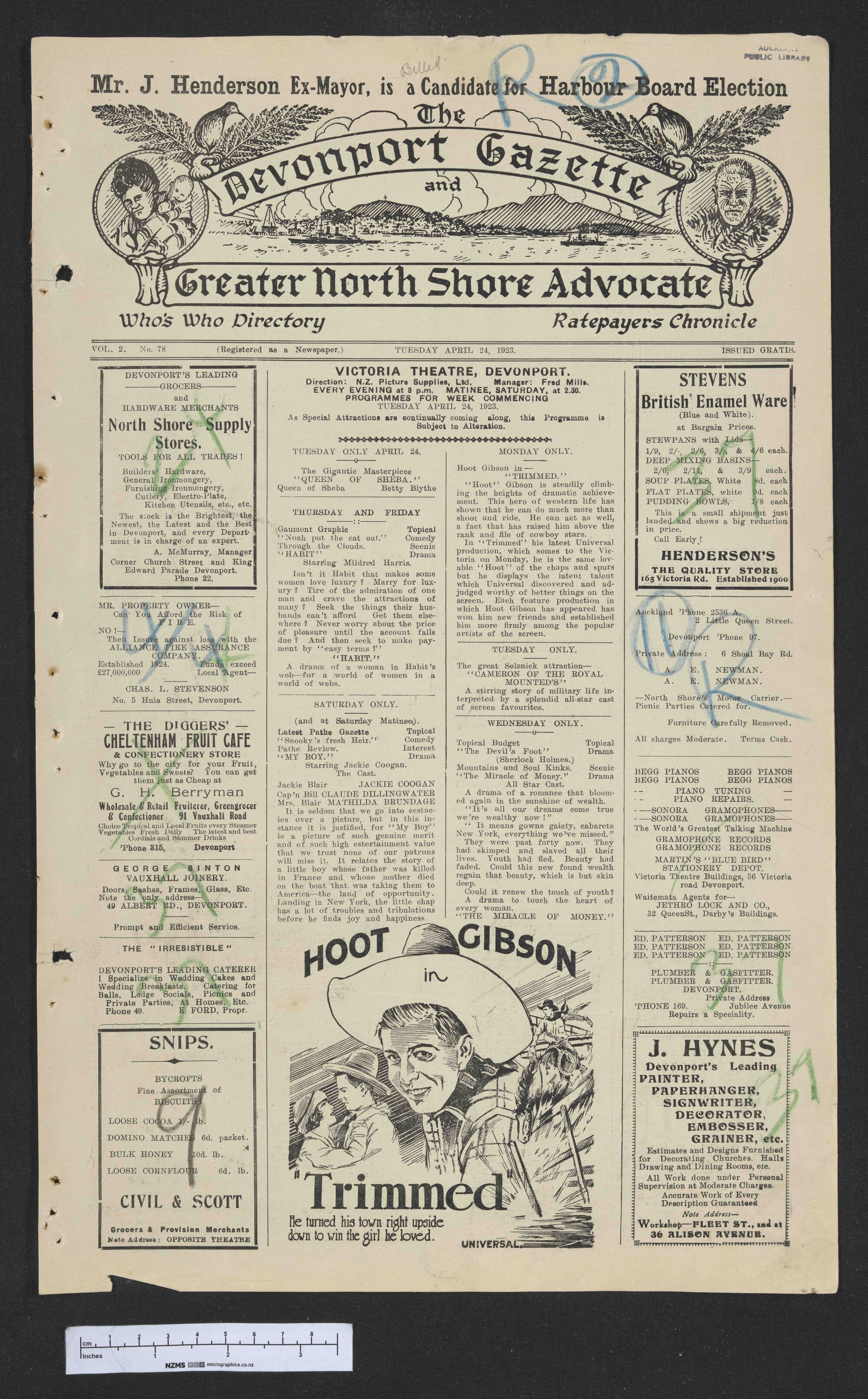 1923-04-24 Devonport Gazette &amp; Greater North Shore Advocate