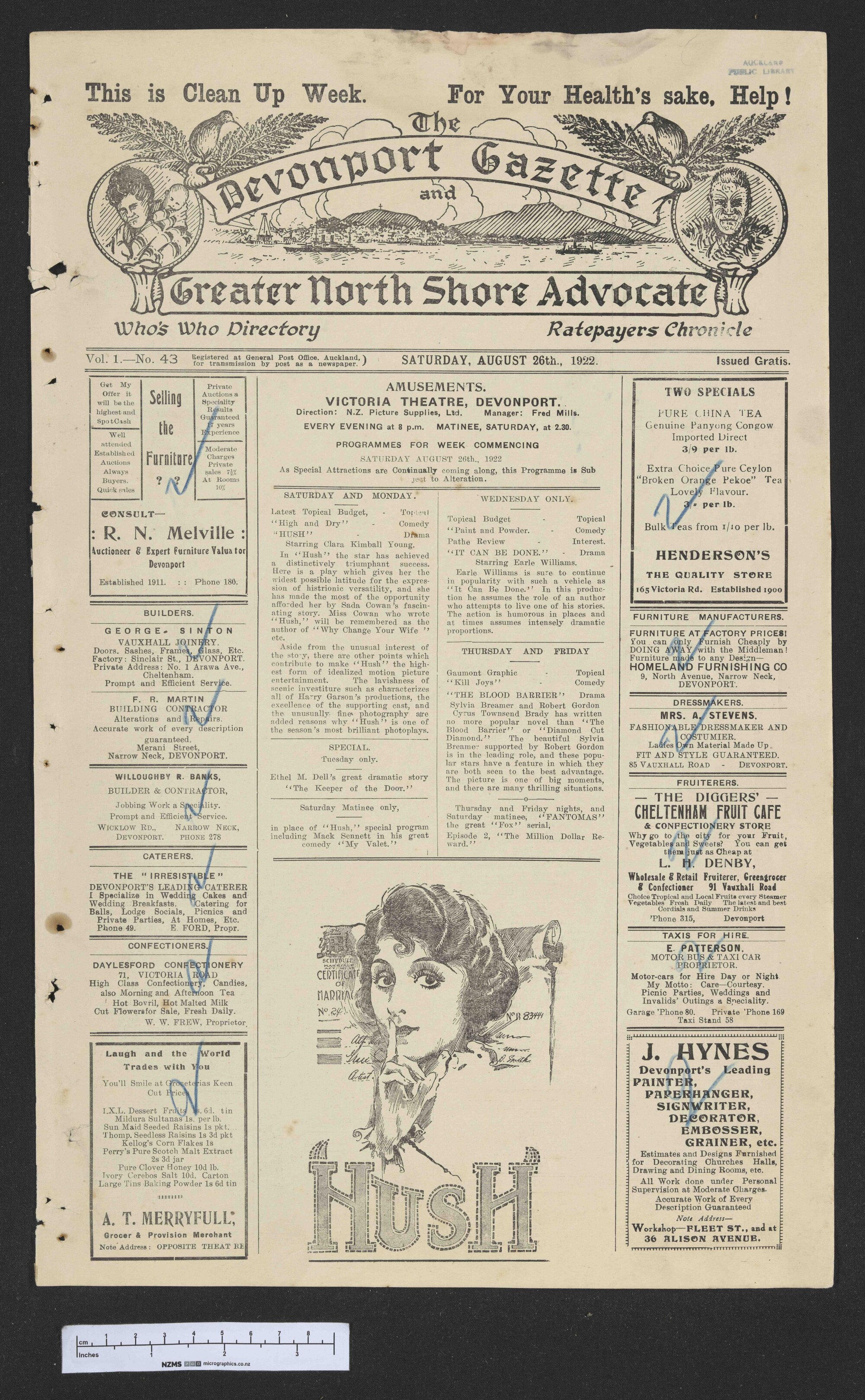 1922-08-26 Devonport Gazette &amp; Greater North Shore Advocate