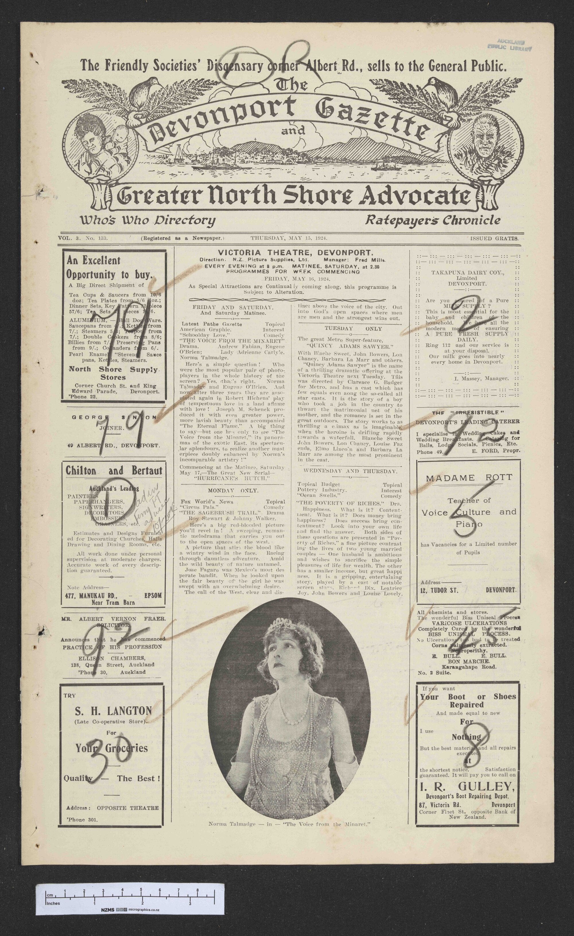 1924-05-15 Devonport Gazette &amp; Greater North Shore Advocate