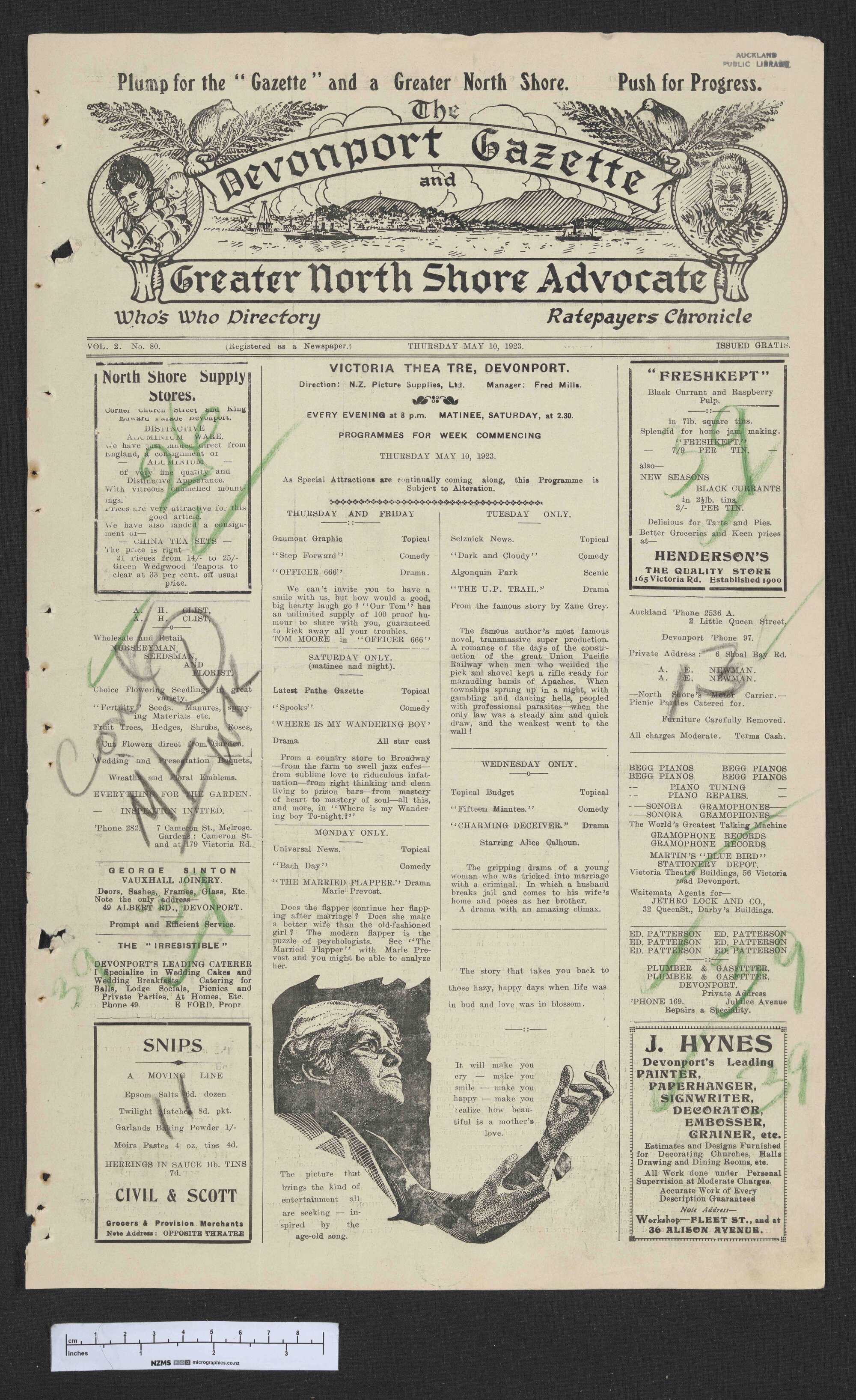 1923-05-10 Devonport Gazette &amp; Greater North Shore Advocate
