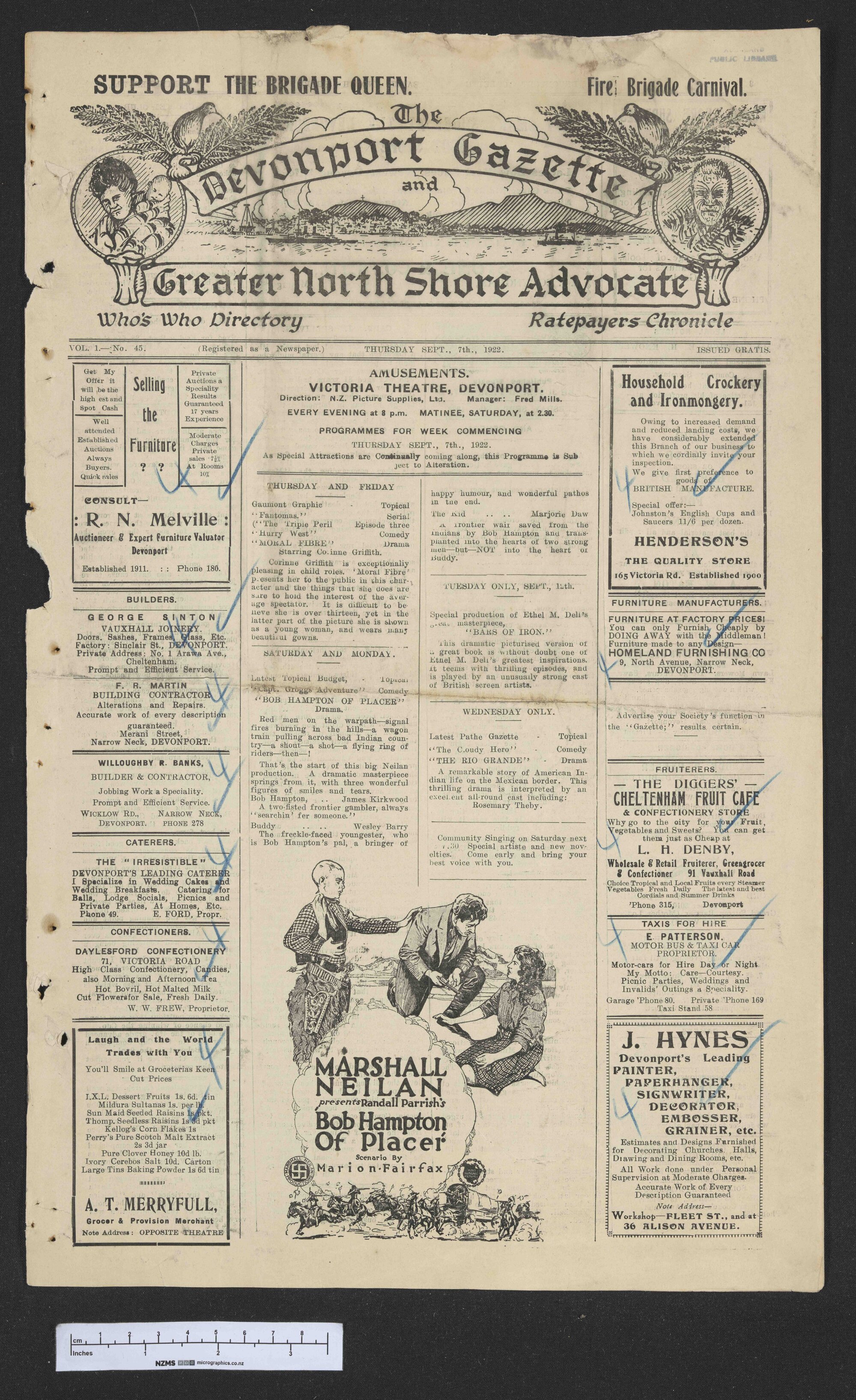 1922-09-07 Devonport Gazette &amp; Greater North Shore Advocate
