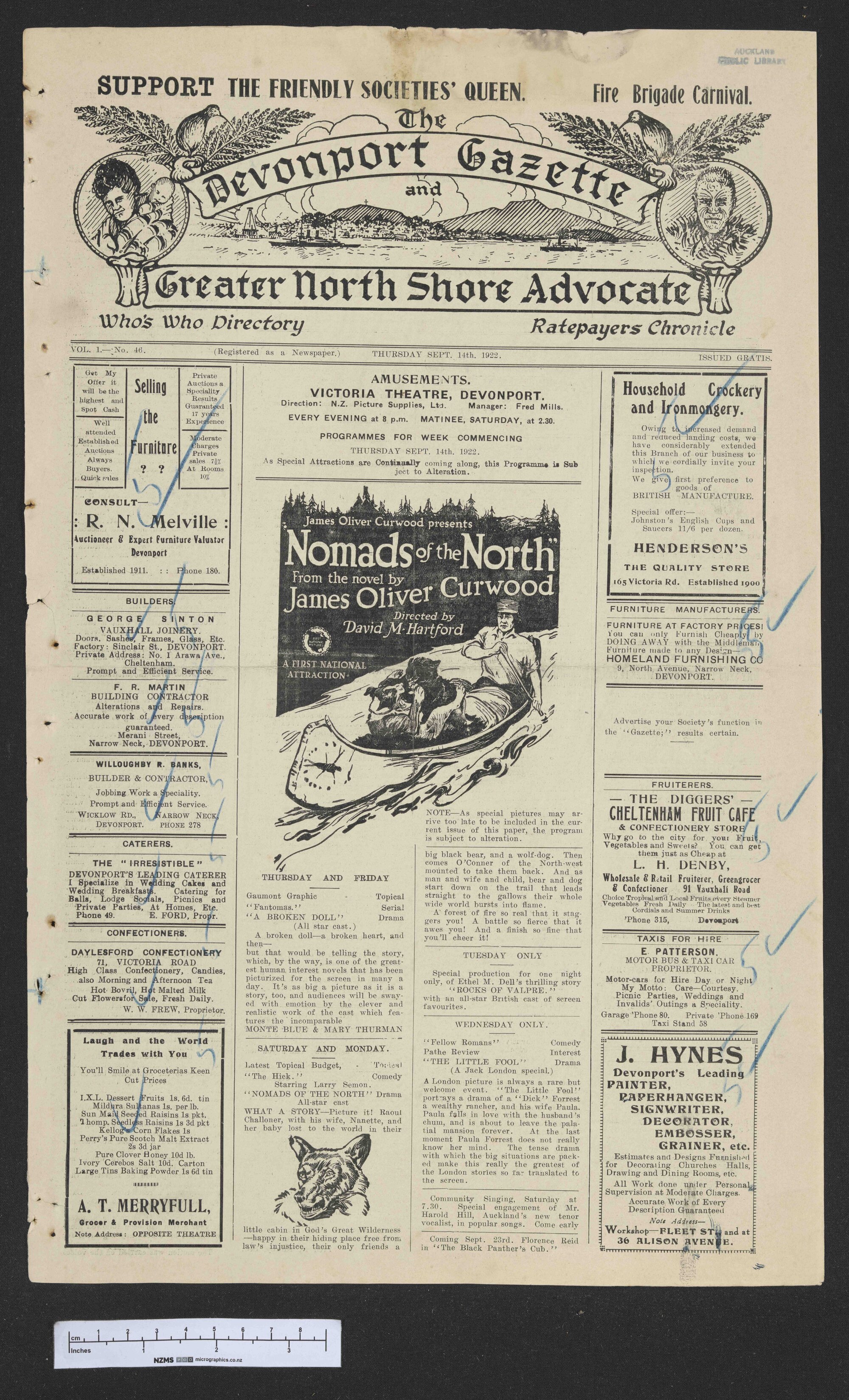 1922-09-14 Devonport Gazette &amp; Greater North Shore Advocate