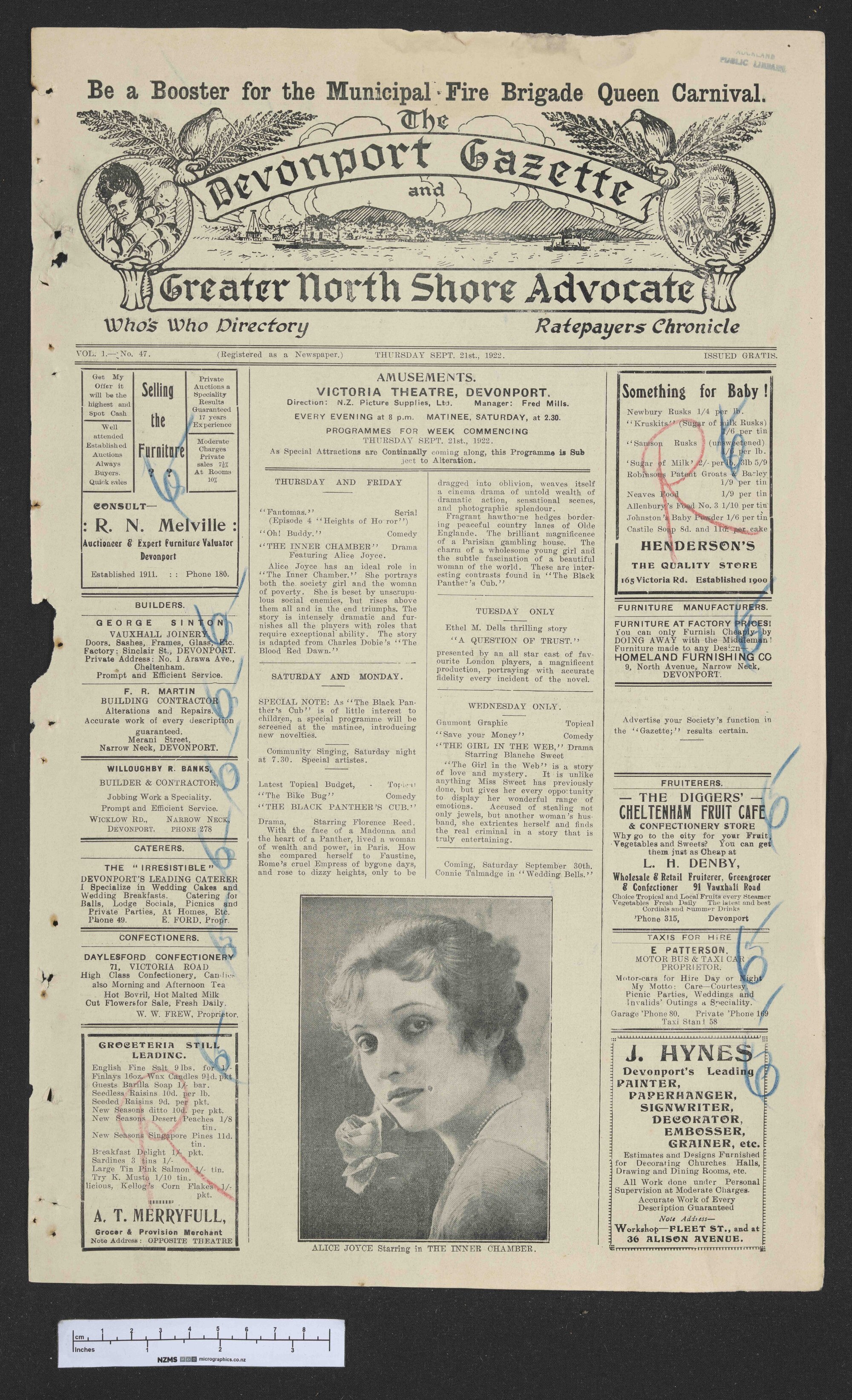 1922-09-21 Devonport Gazette &amp; Greater North Shore Advocate