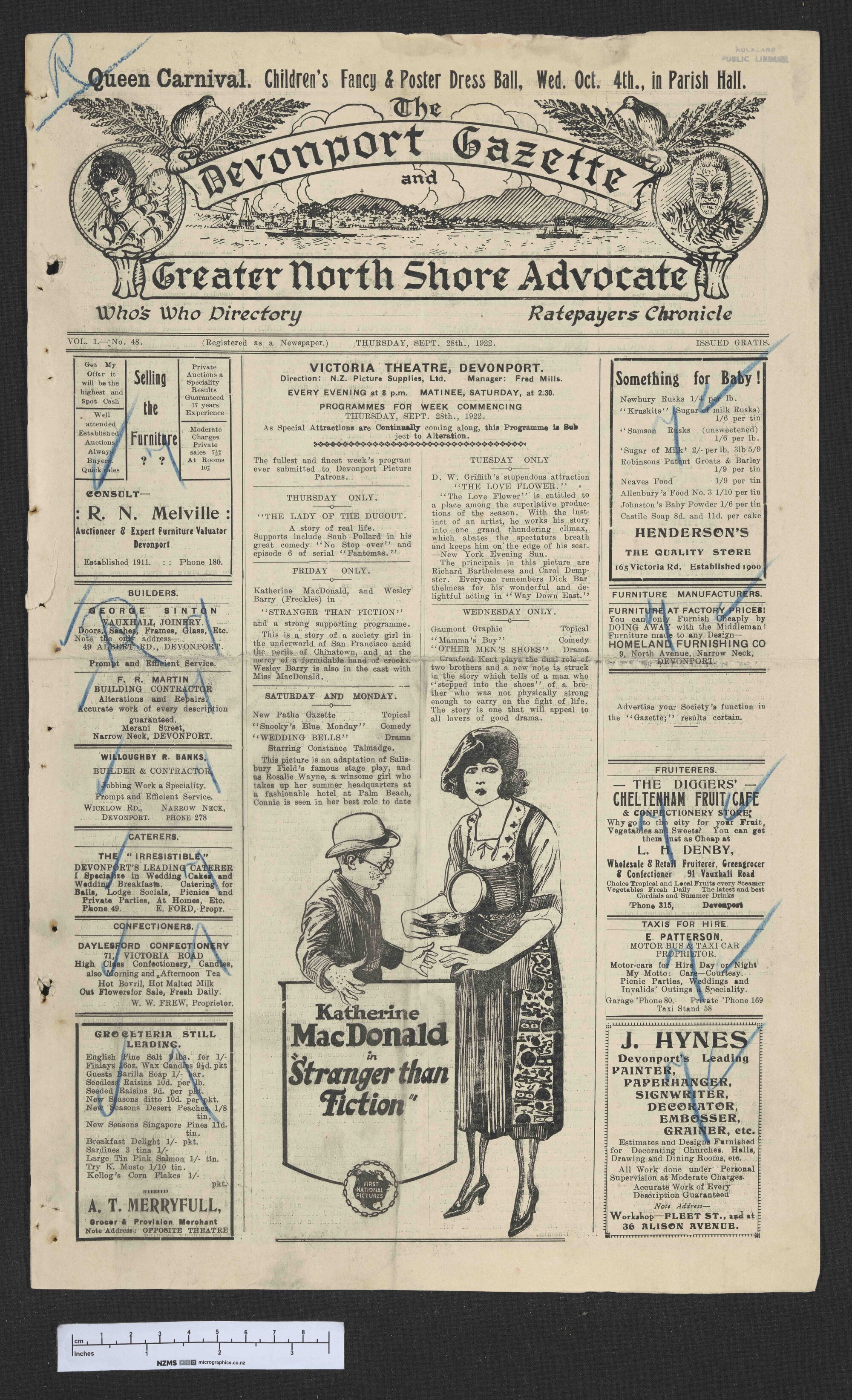 1922-09-28 Devonport Gazette &amp; Greater North Shore Advocate