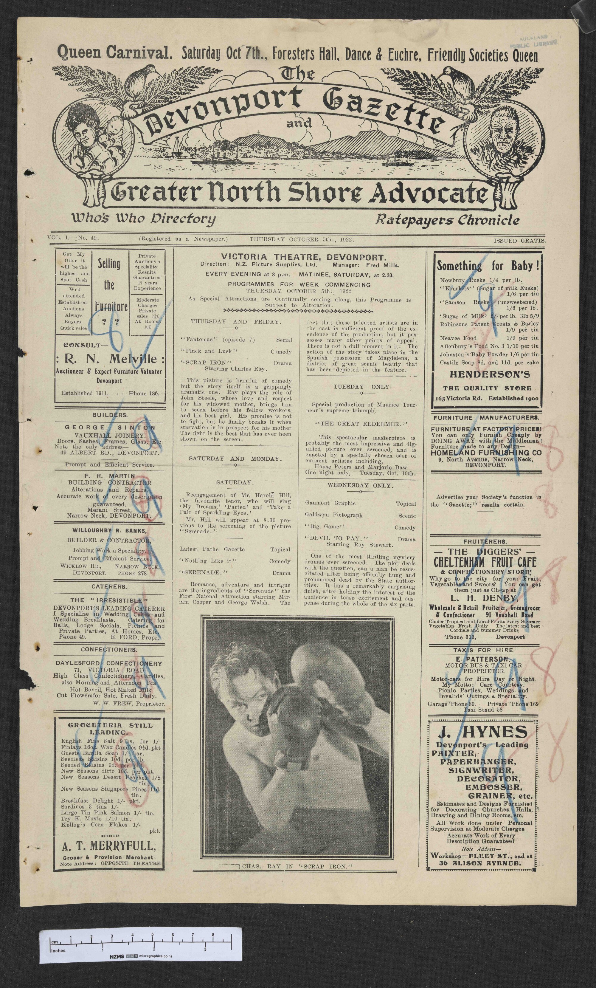 1922-10-05 Devonport Gazette &amp; Greater North Shore Advocate