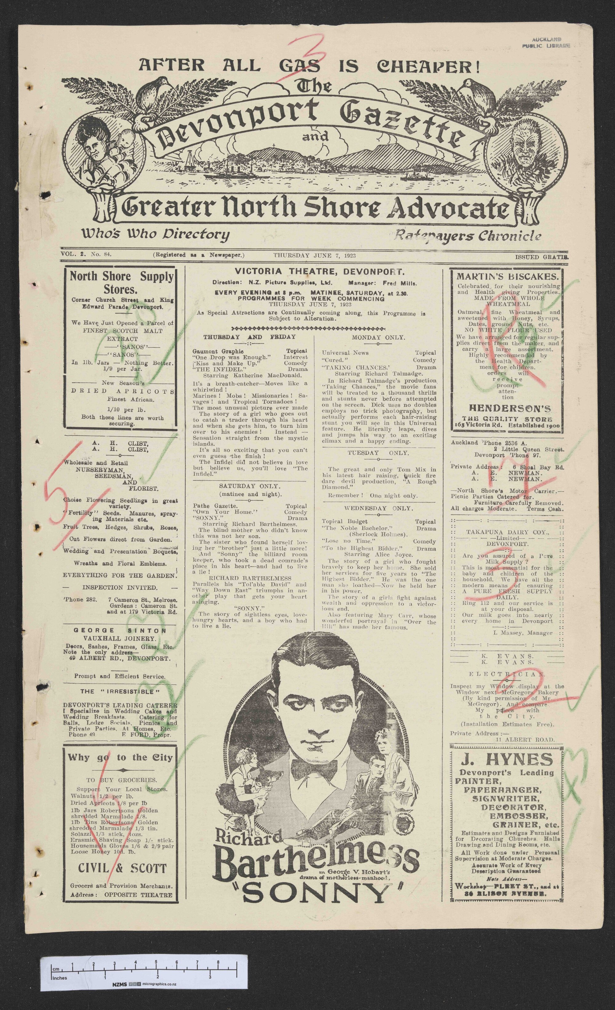 1923-06-07 Devonport Gazette &amp; Greater North Shore Advocate