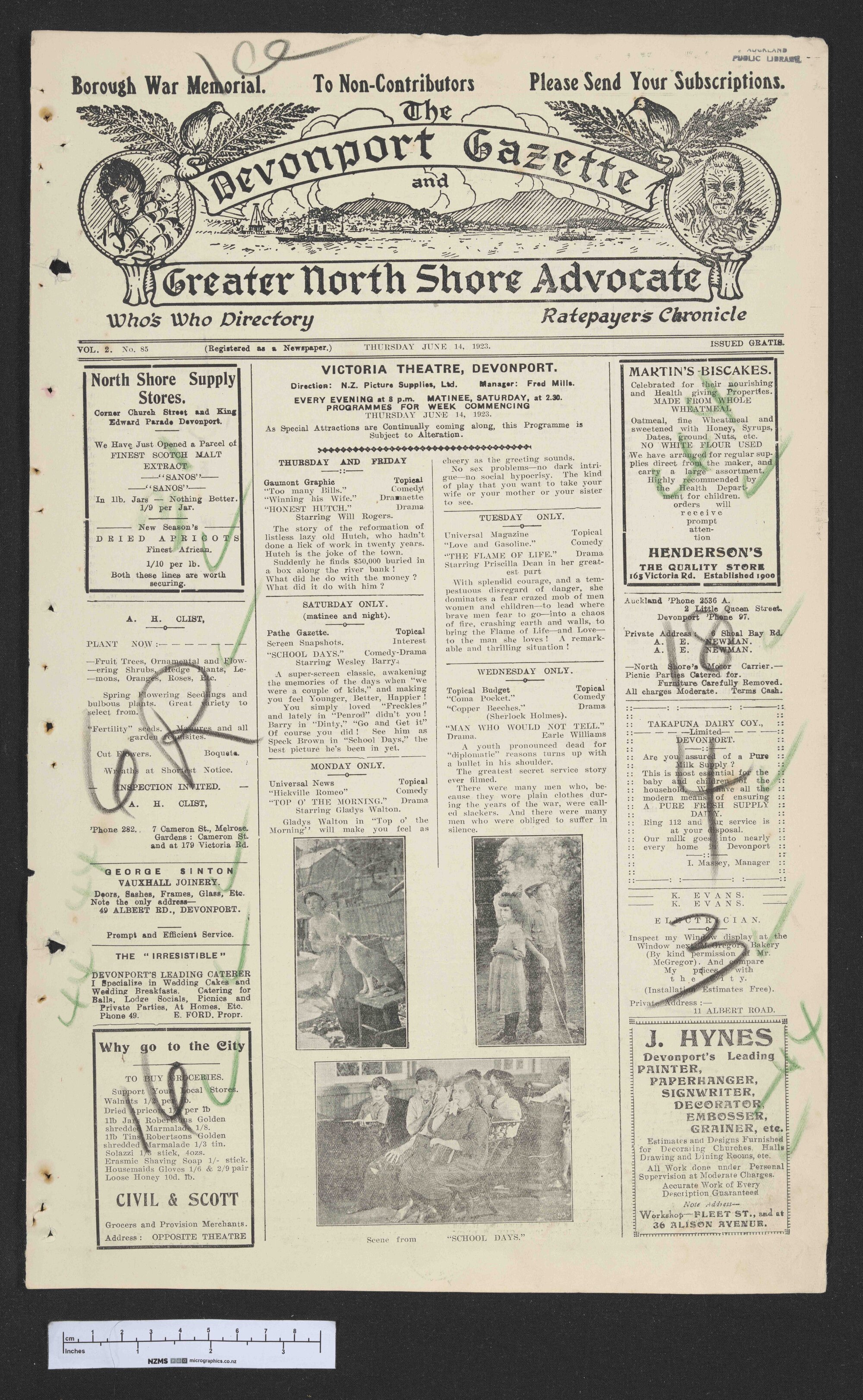 1923-06-14 Devonport Gazette &amp; Greater North Shore Advocate