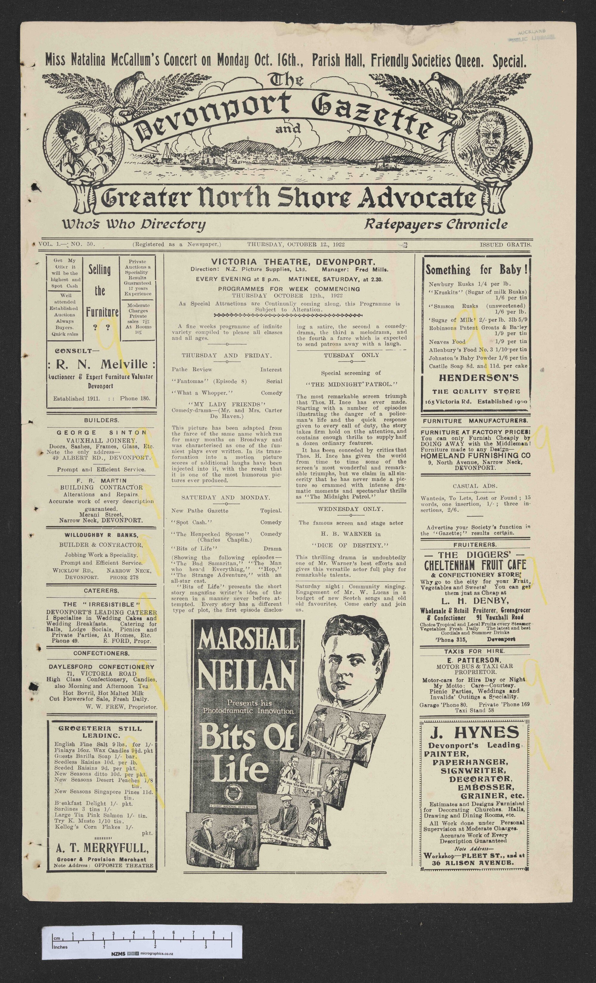 1922-10-12 Devonport Gazette &amp; Greater North Shore Advocate