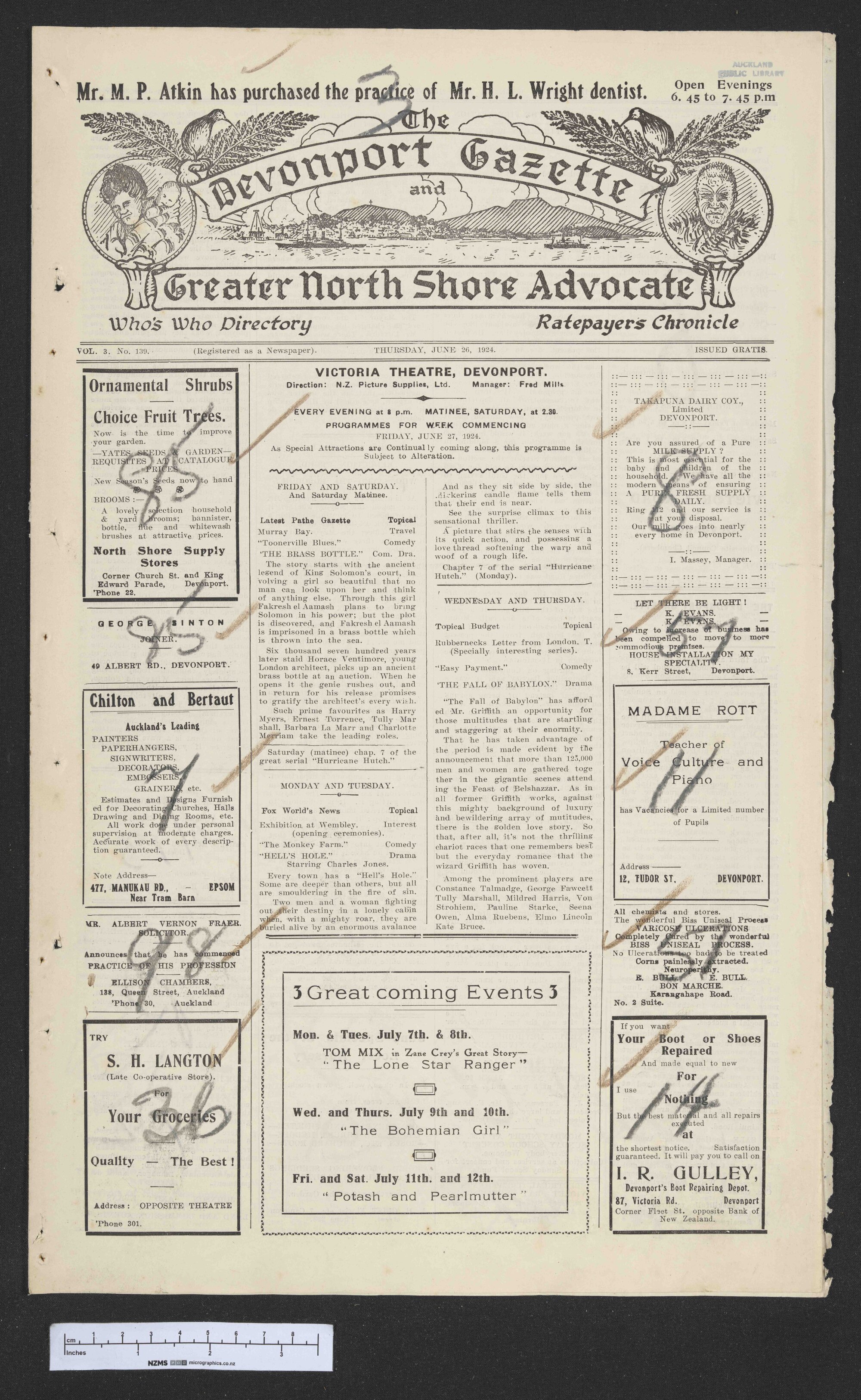 1924-06-26 Devonport Gazette &amp; Greater North Shore Advocate