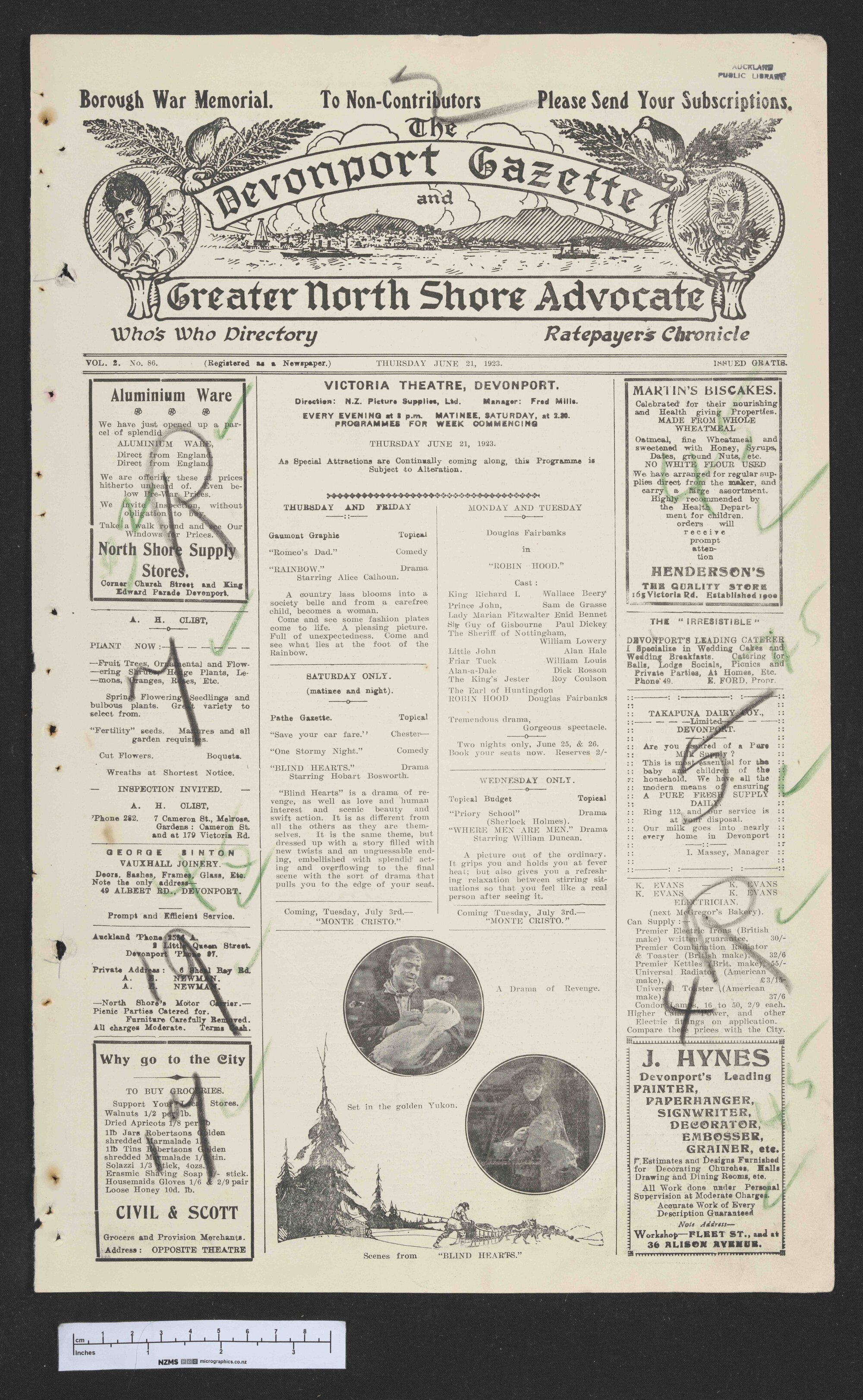 1923-06-21 Devonport Gazette &amp; Greater North Shore Advocate