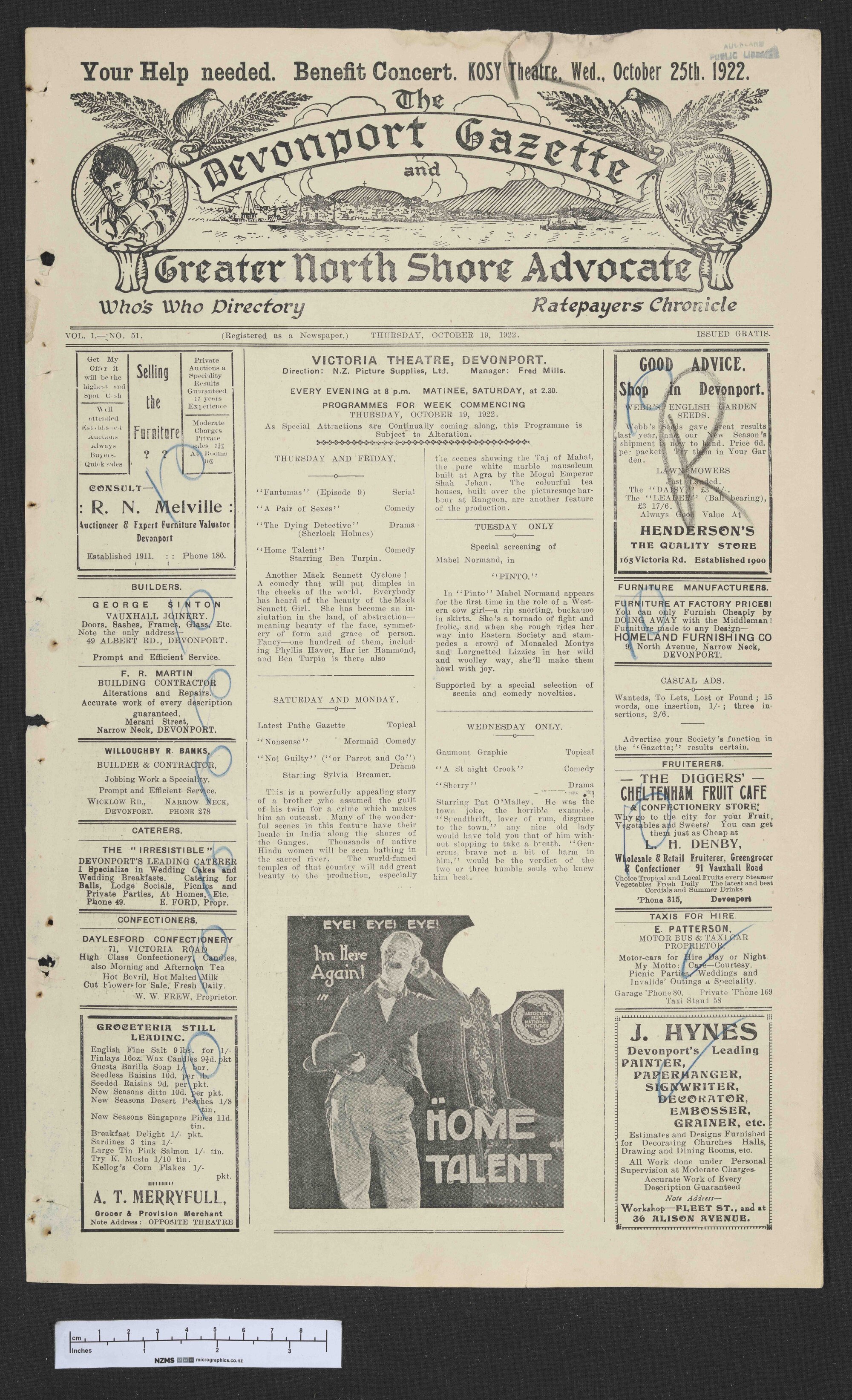 1922-10-19 Devonport Gazette &amp; Greater North Shore Advocate
