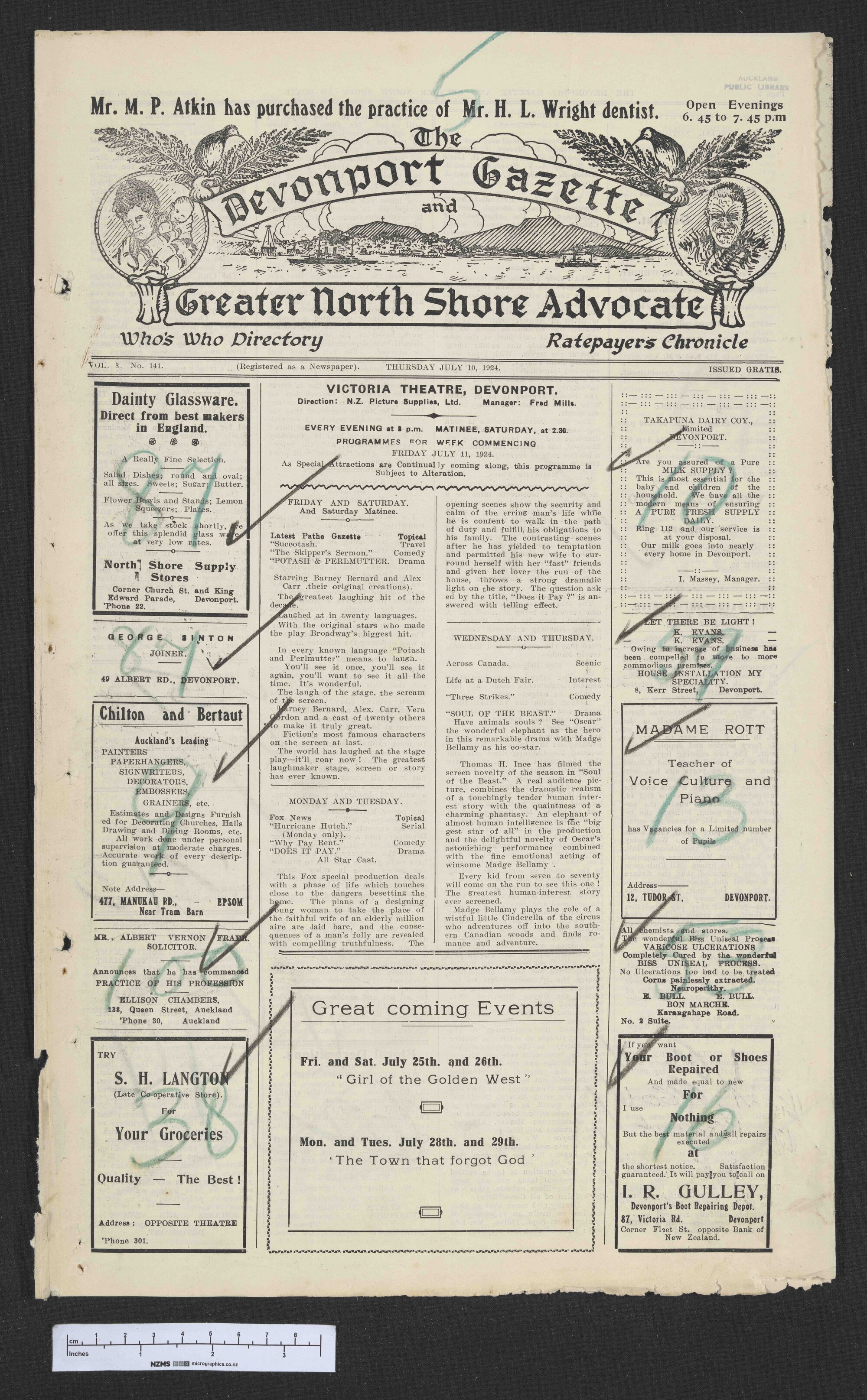 1924-07-10 Devonport Gazette &amp; Greater North Shore Advocate
