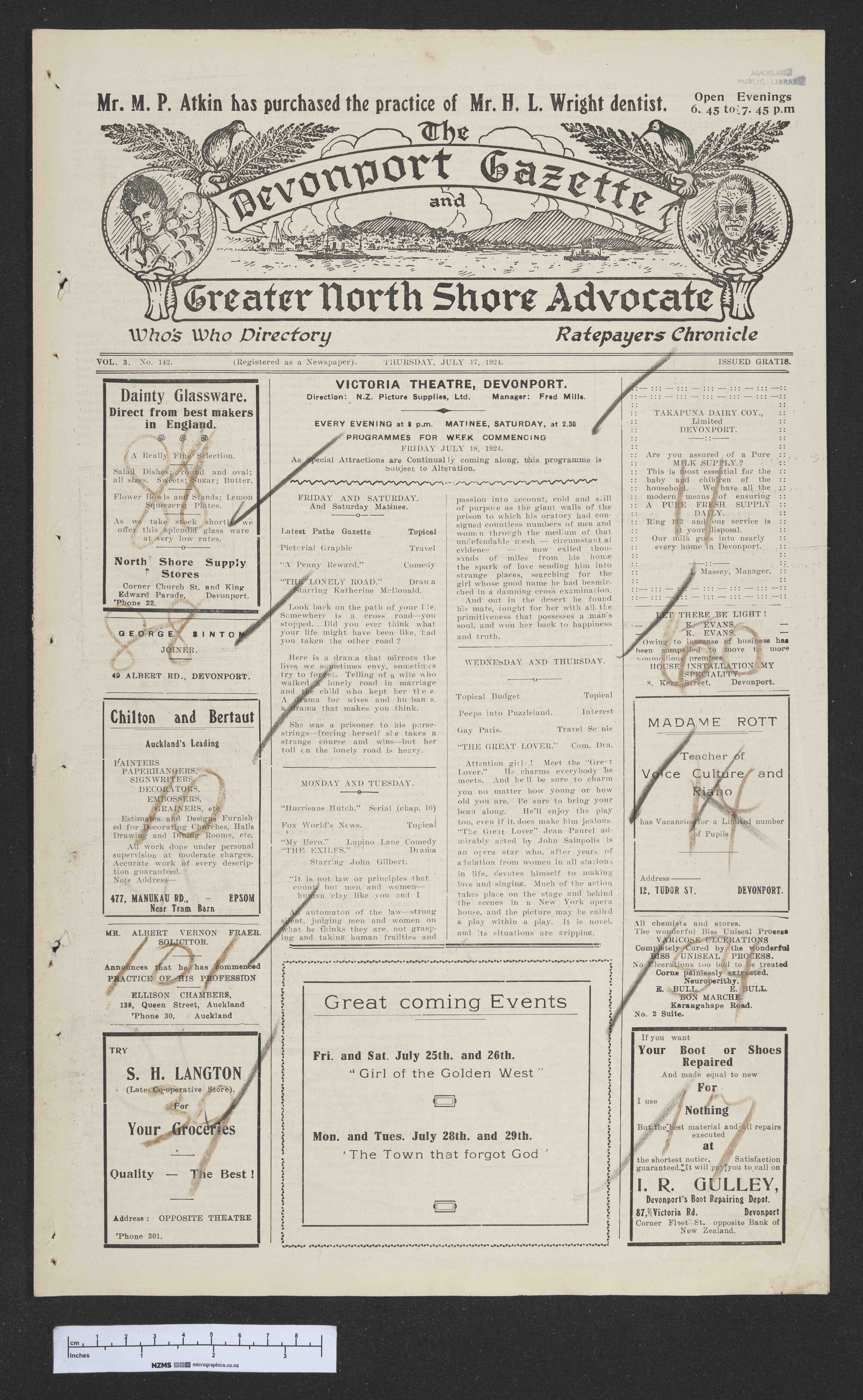 1924-07-17 Devonport Gazette &amp; Greater North Shore Advocate