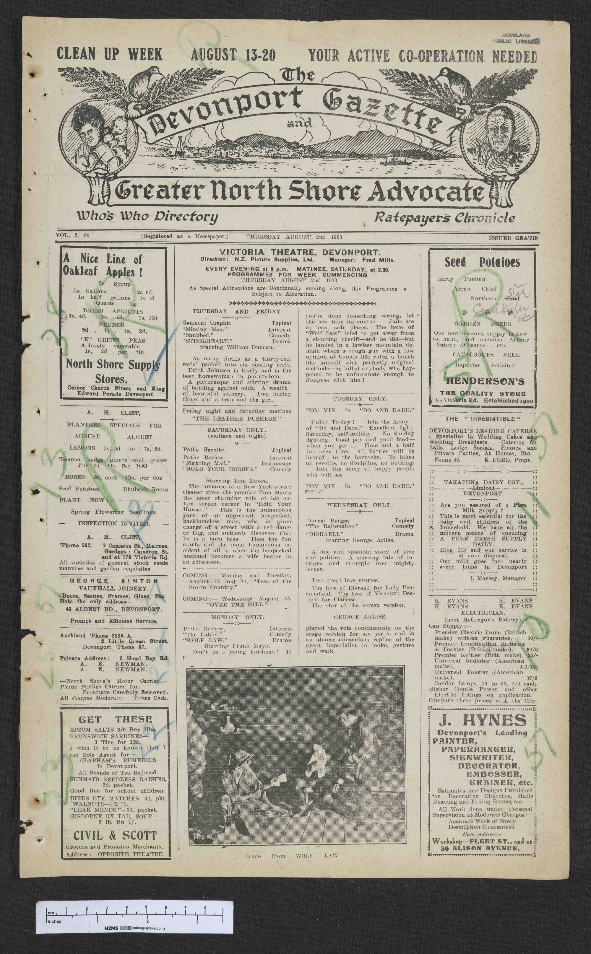 1923-08-02 Devonport Gazette &amp; Greater North Shore Advocate