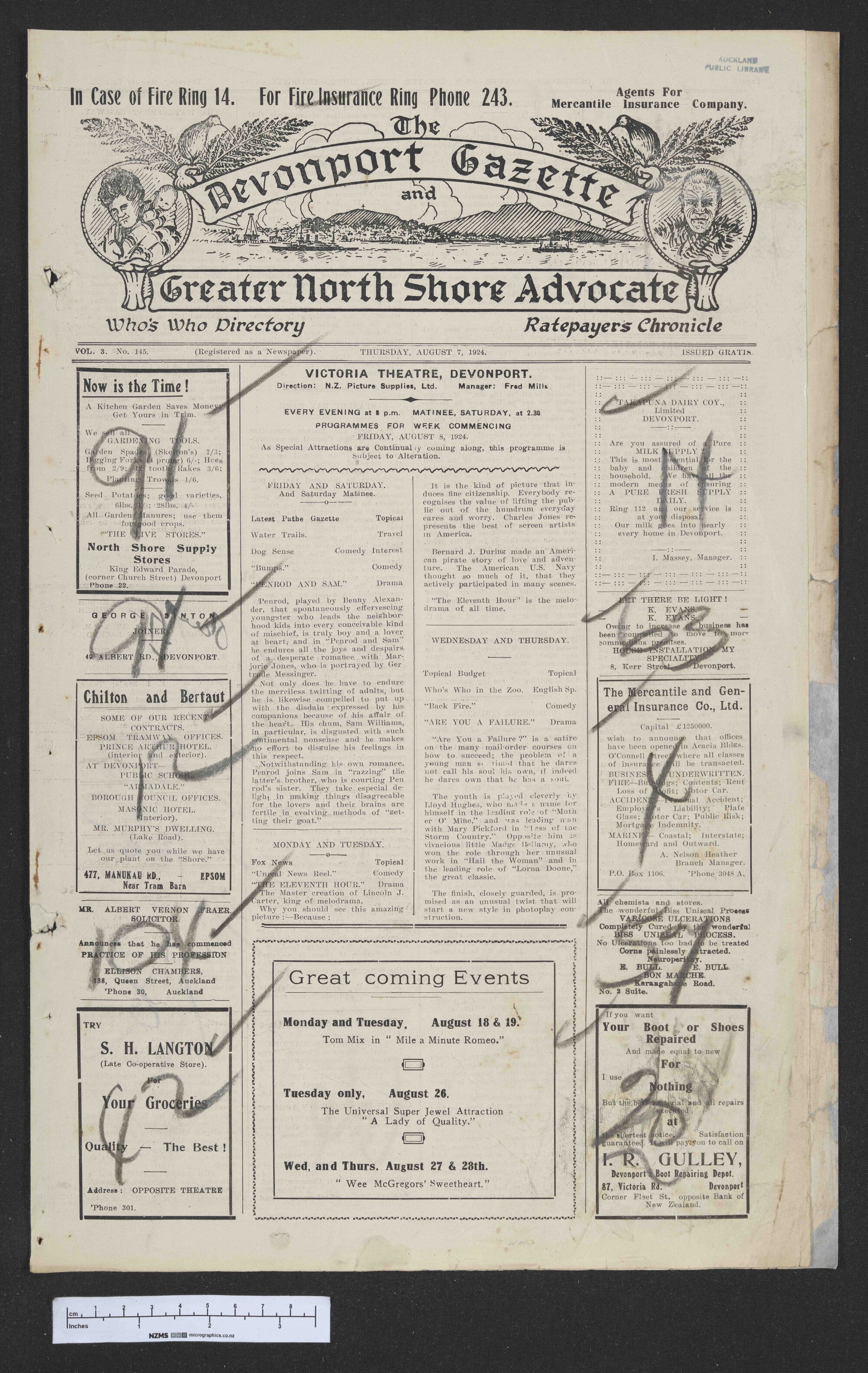 1924-08-07 Devonport Gazette &amp; Greater North Shore Advocate