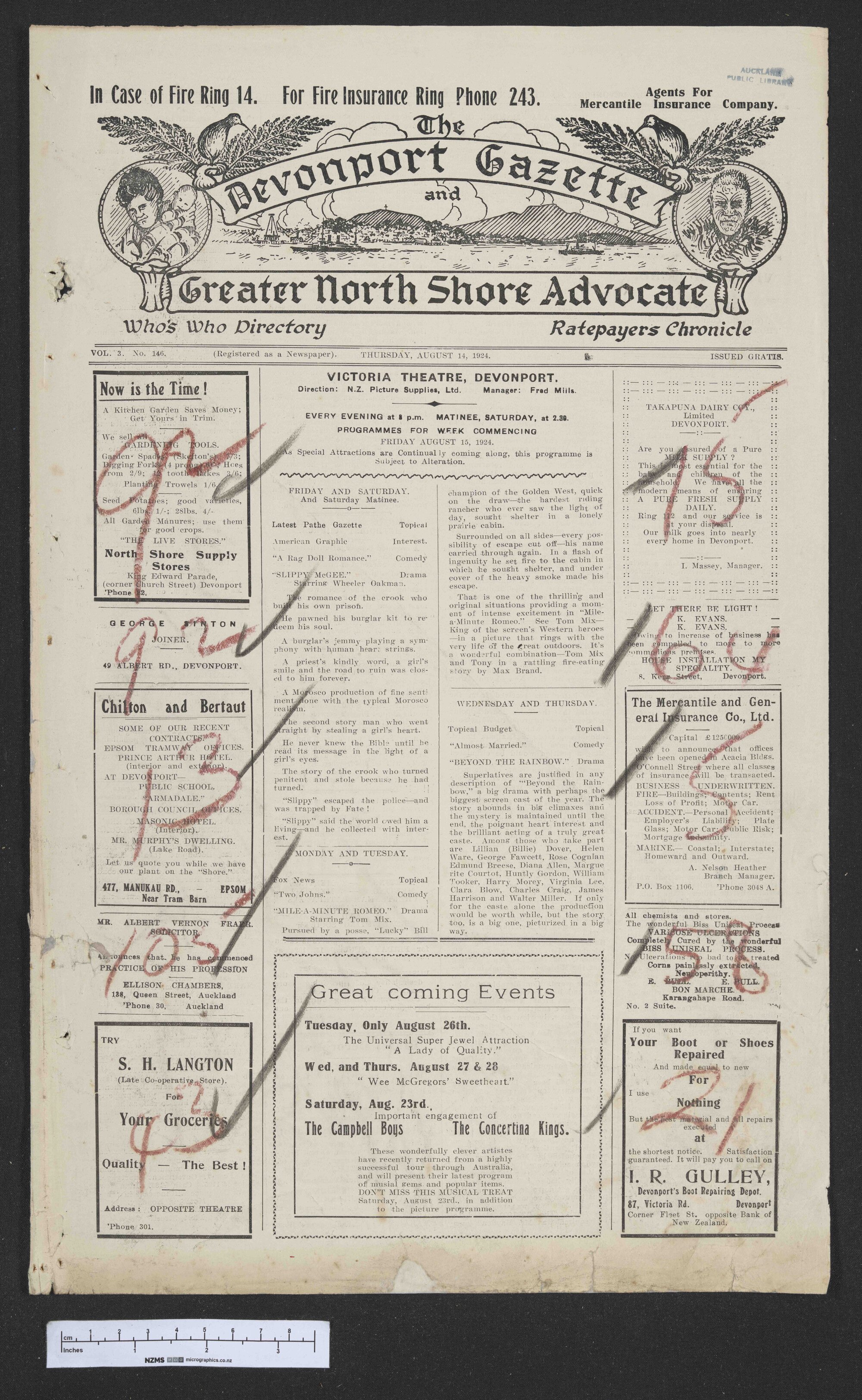 1924-08-14 Devonport Gazette &amp; Greater North Shore Advocate
