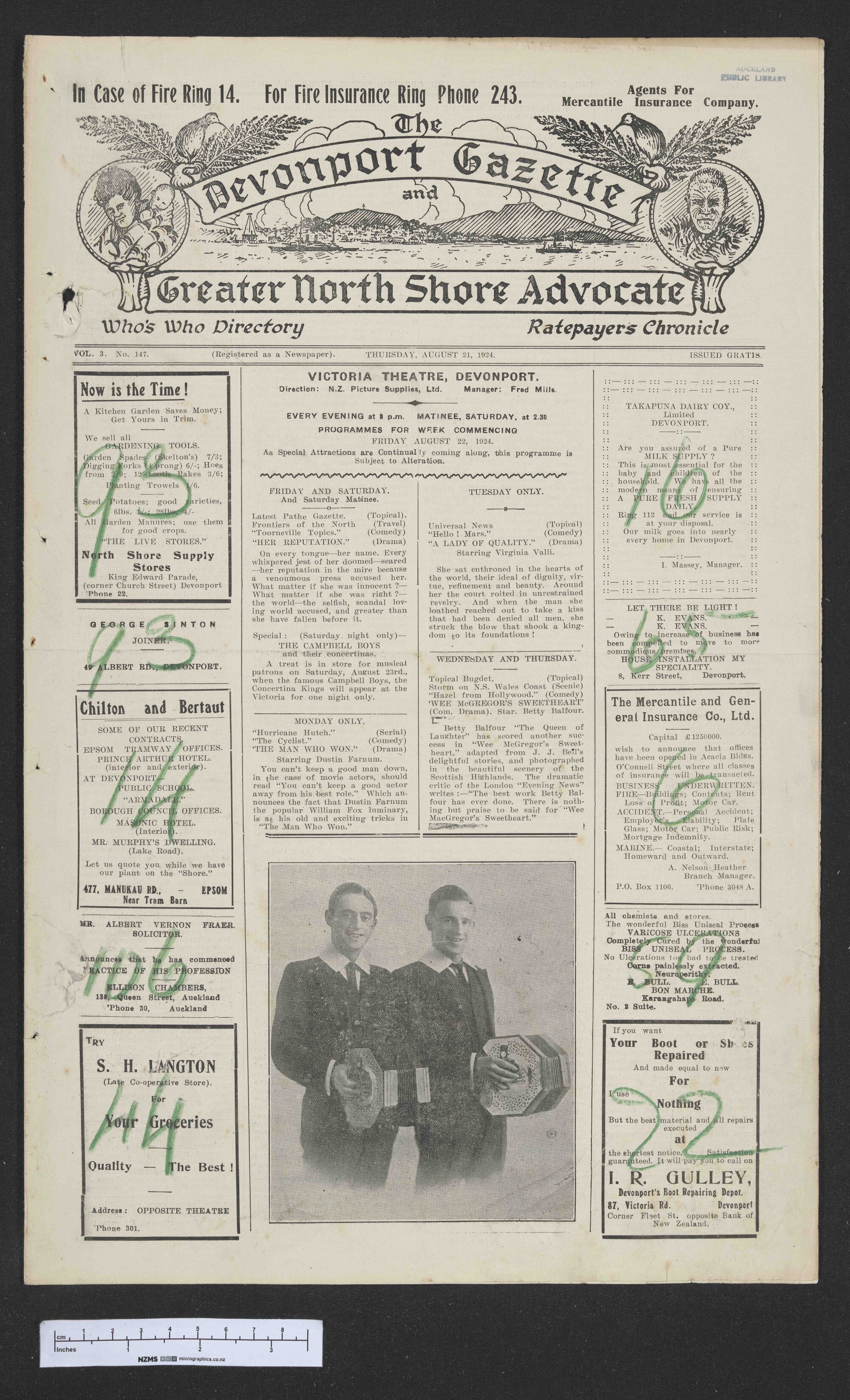 1924-08-21 Devonport Gazette &amp; Greater North Shore Advocate