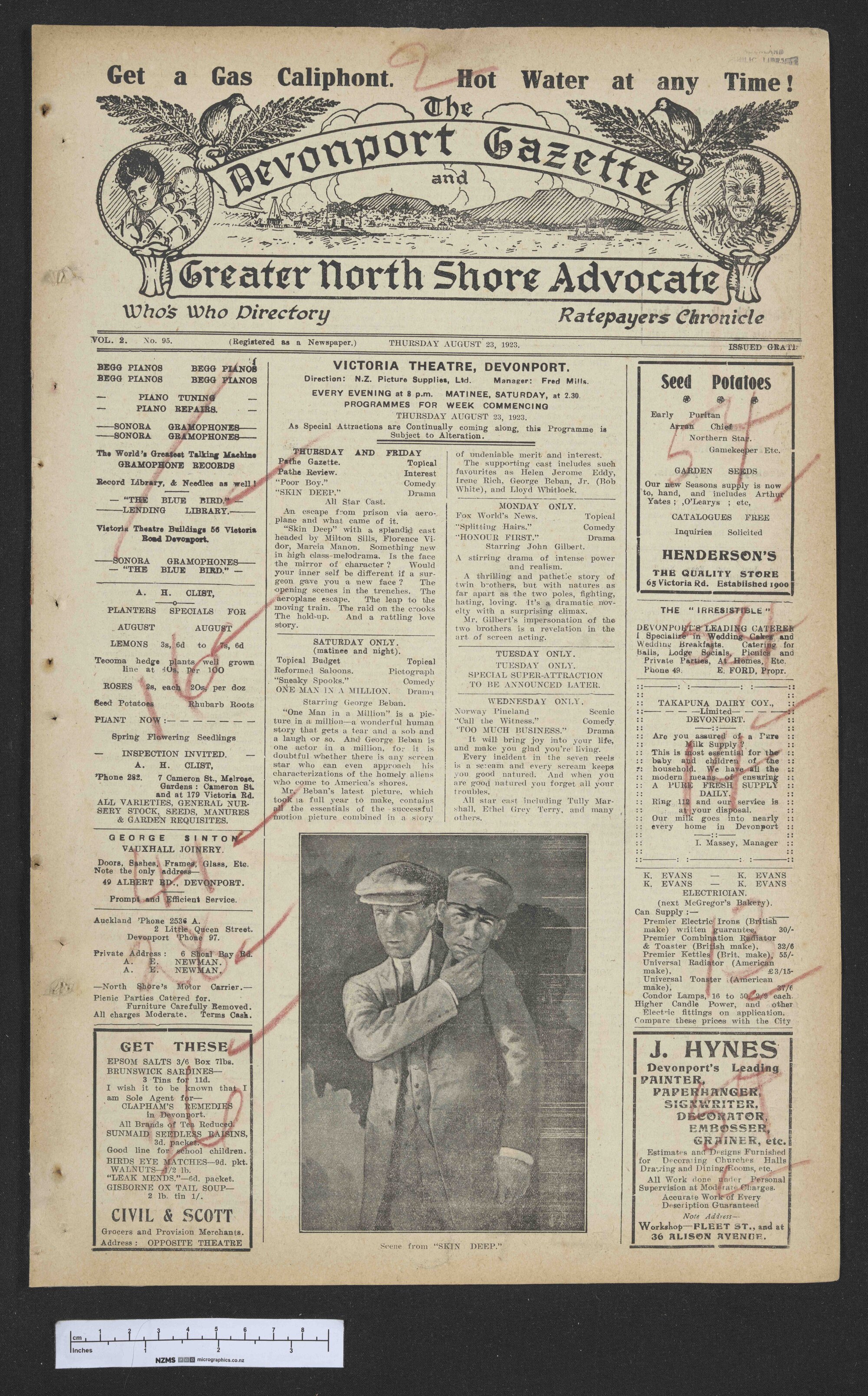 1923-08-23 Devonport Gazette &amp; Greater North Shore Advocate