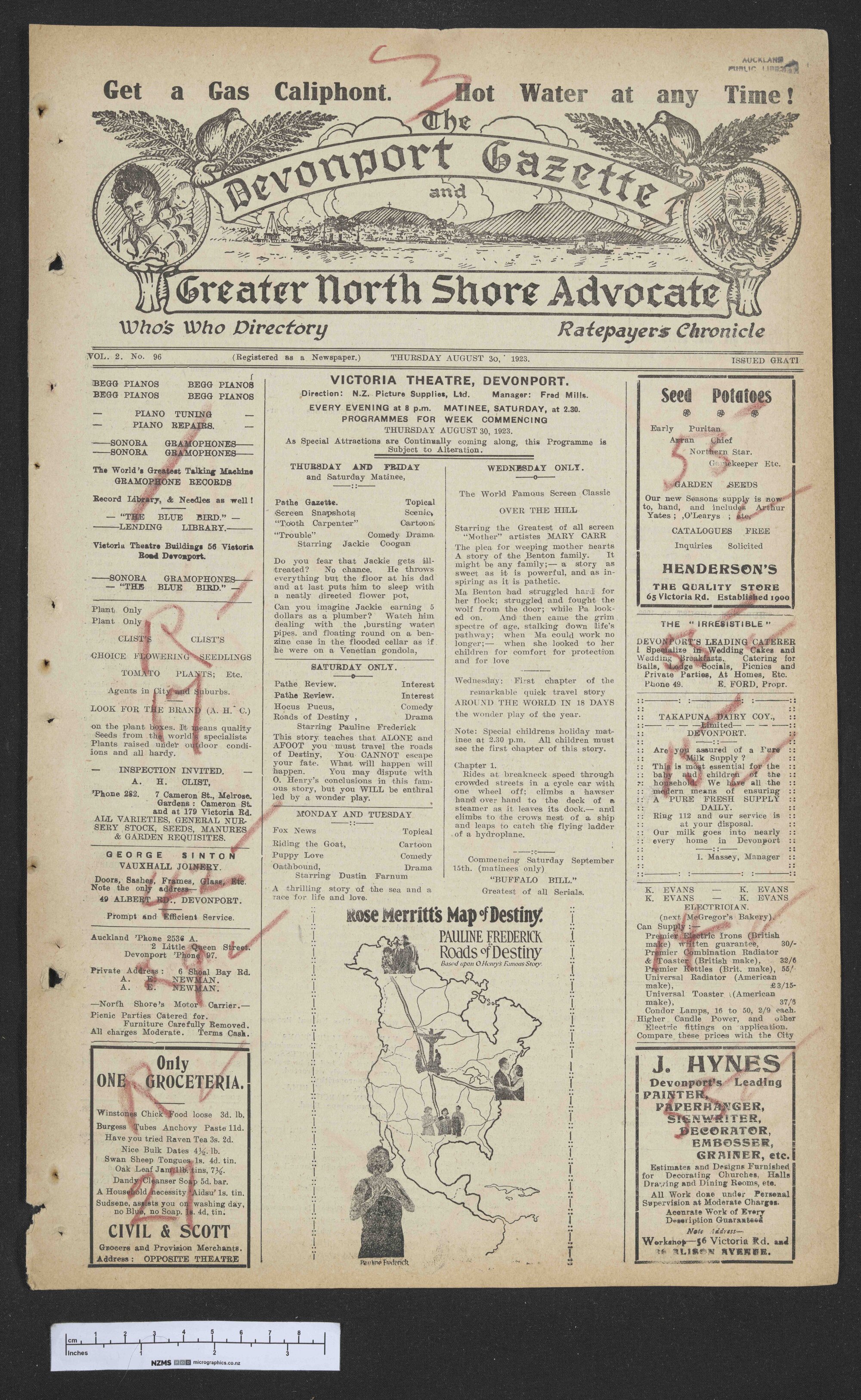1923-08-30 Devonport Gazette &amp; Greater North Shore Advocate