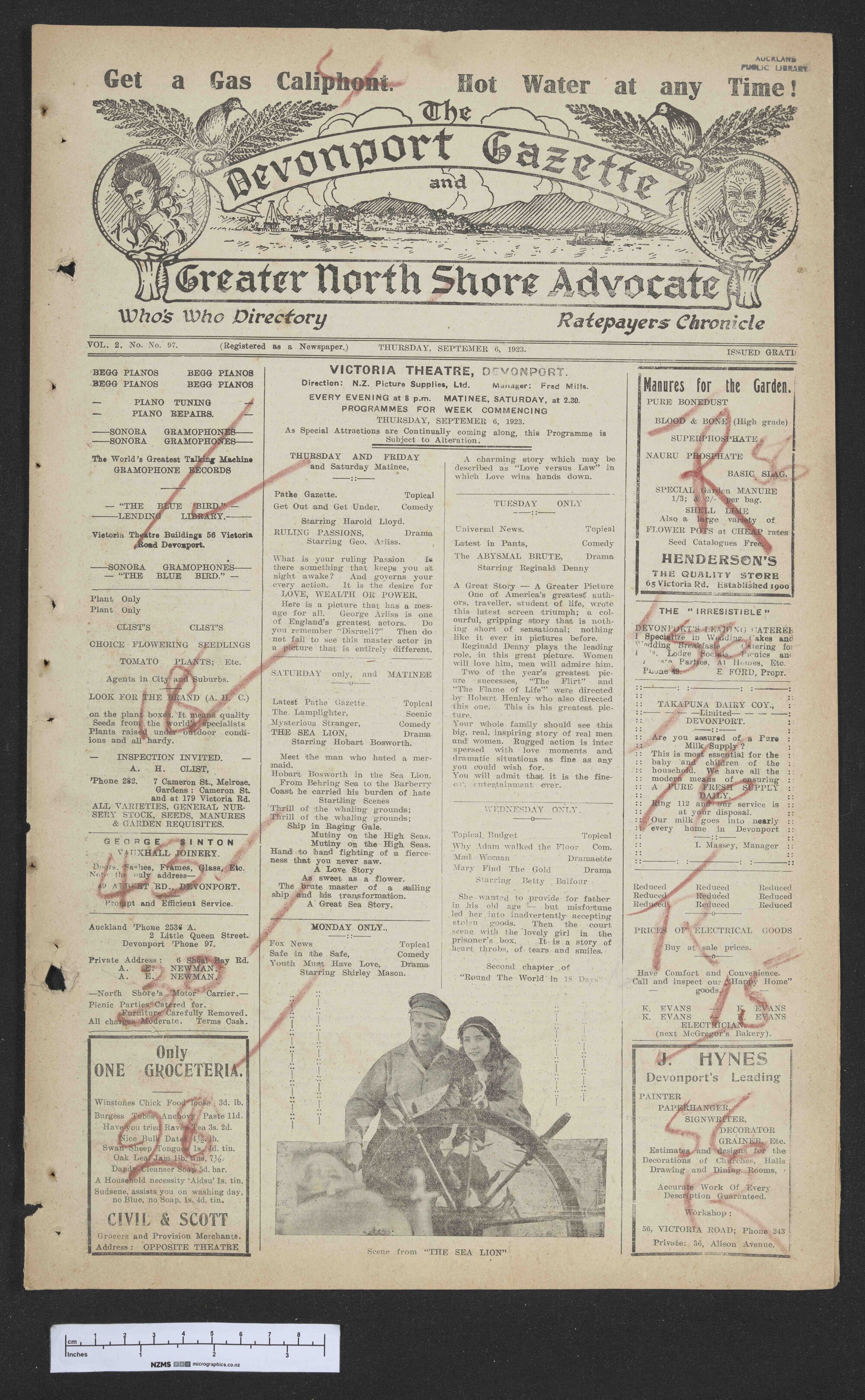 1923-09-06 Devonport Gazette &amp; Greater North Shore Advocate