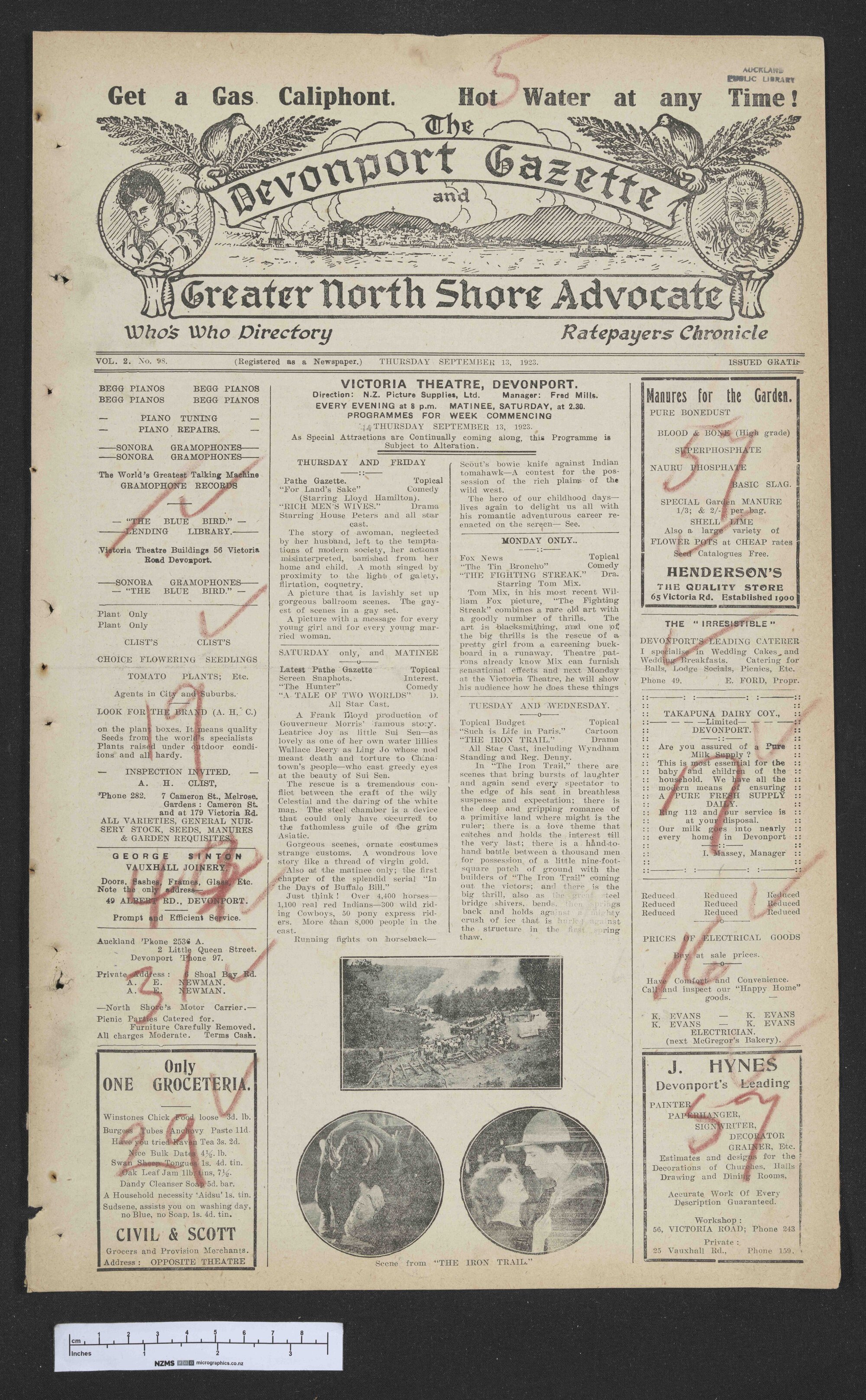 1923-09-13 Devonport Gazette &amp; Greater North Shore Advocate