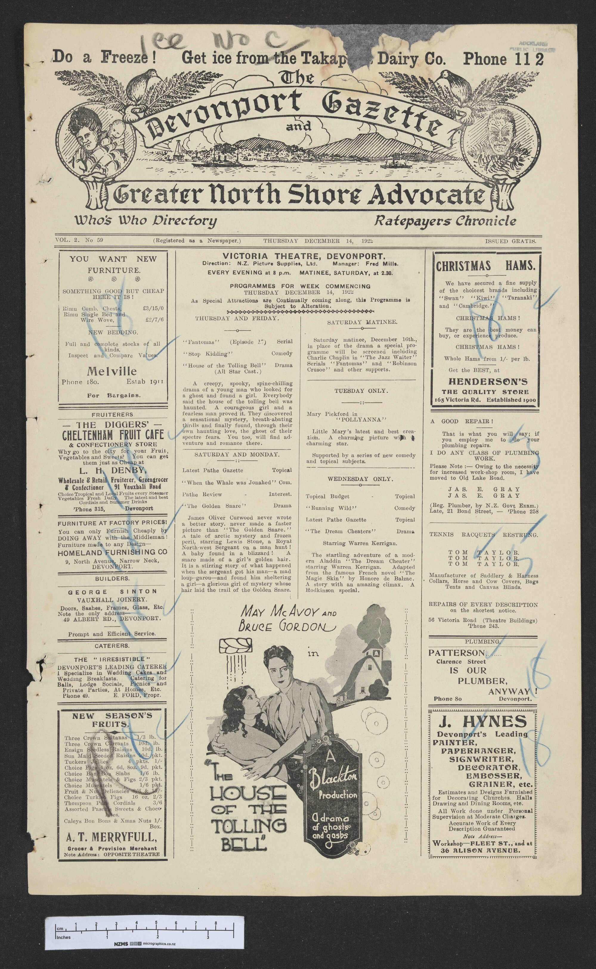 1922-12-14 Devonport Gazette &amp; Greater North Shore Advocate