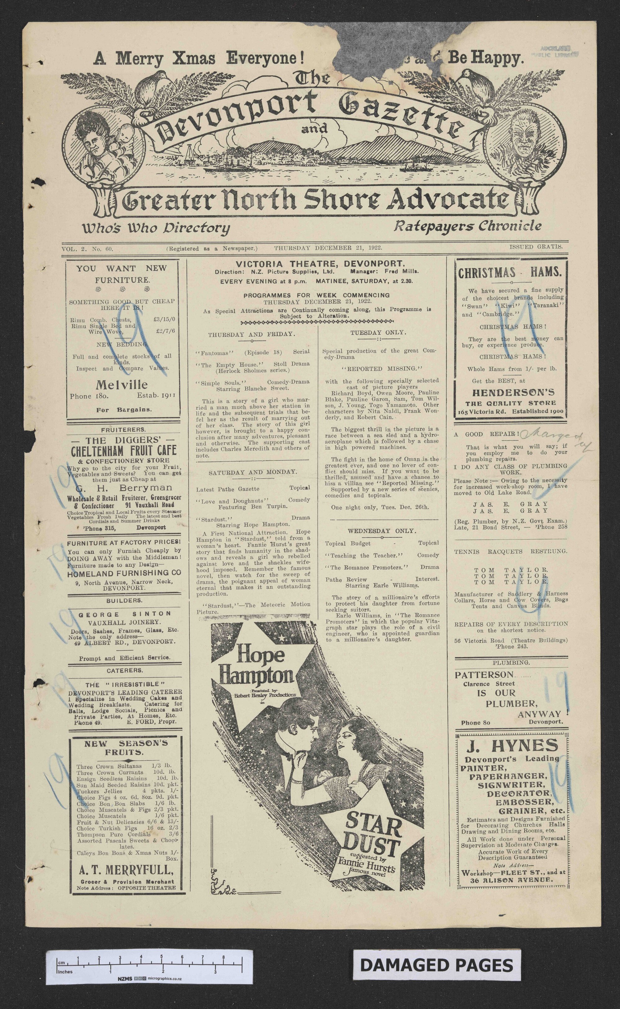 1922-12-21 Devonport Gazette &amp; Greater North Shore Advocate
