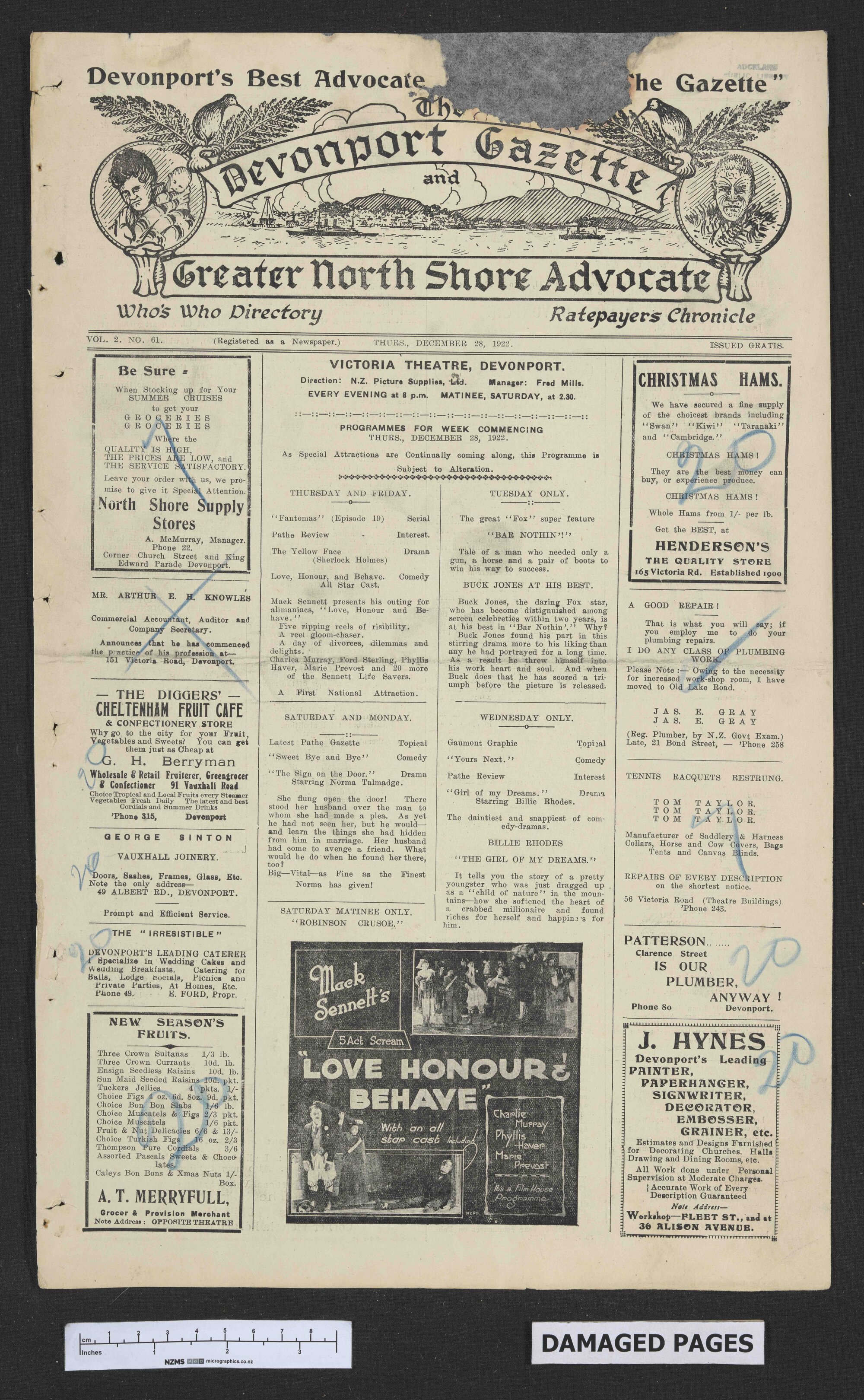 1922-12-28 Devonport Gazette &amp; Greater North Shore Advocate