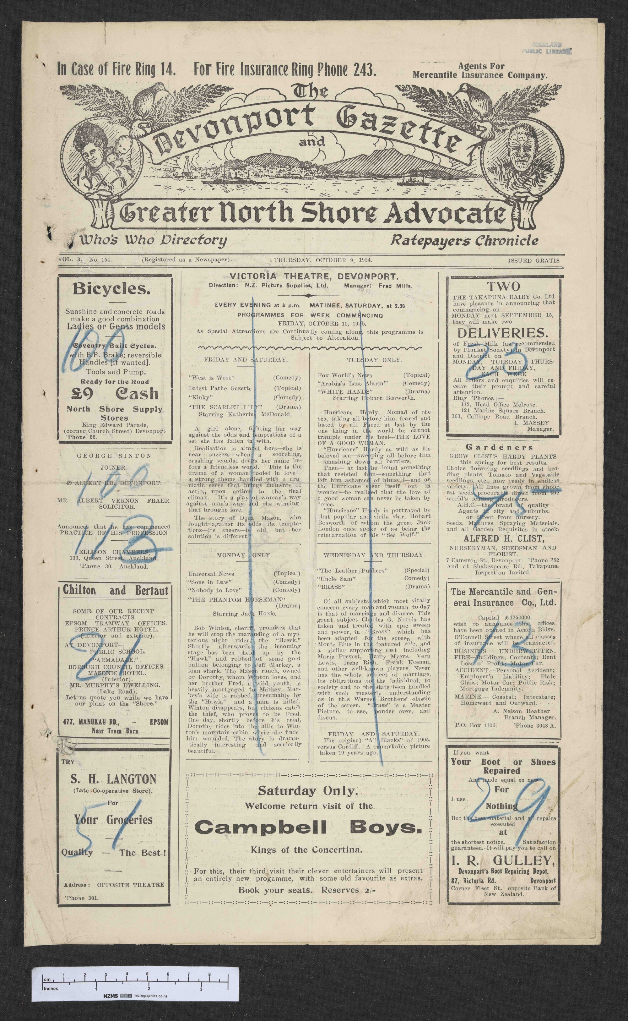 1924-10-09 Devonport Gazette &amp; Greater North Shore Advocate