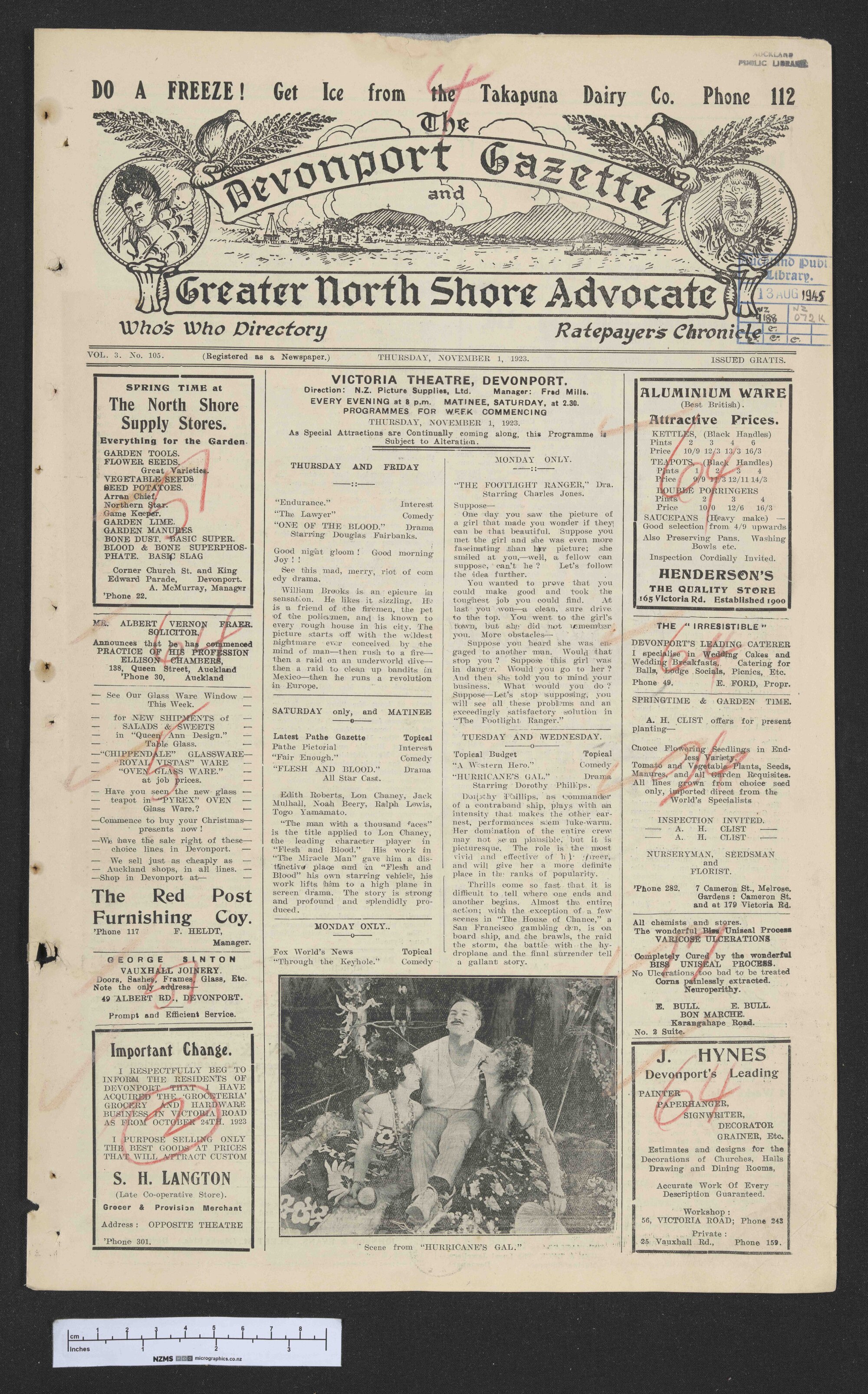 1923-11-01 Devonport Gazette &amp; Greater North Shore Advocate