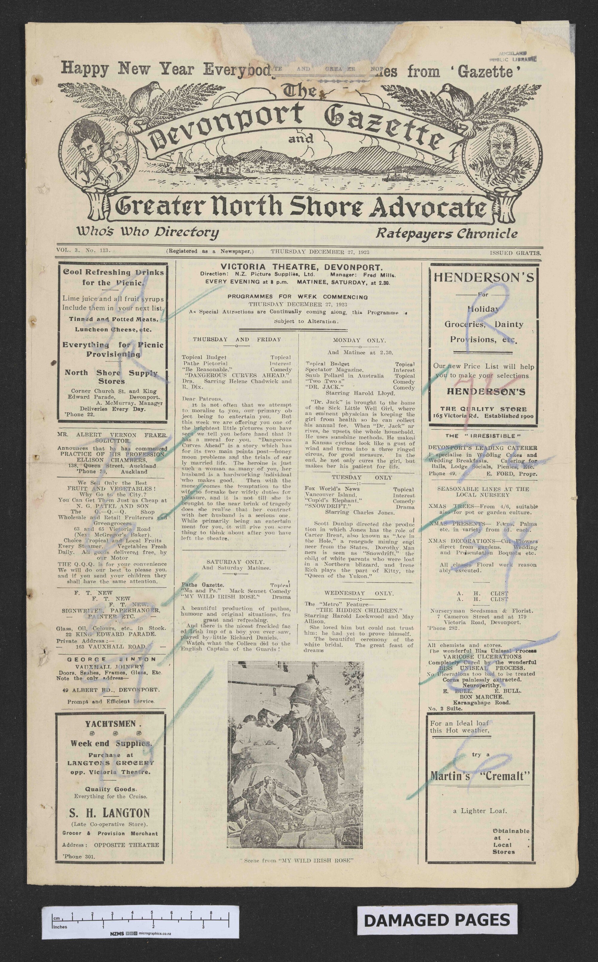 1923-12-27 Devonport Gazette &amp; Greater North Shore Advocate