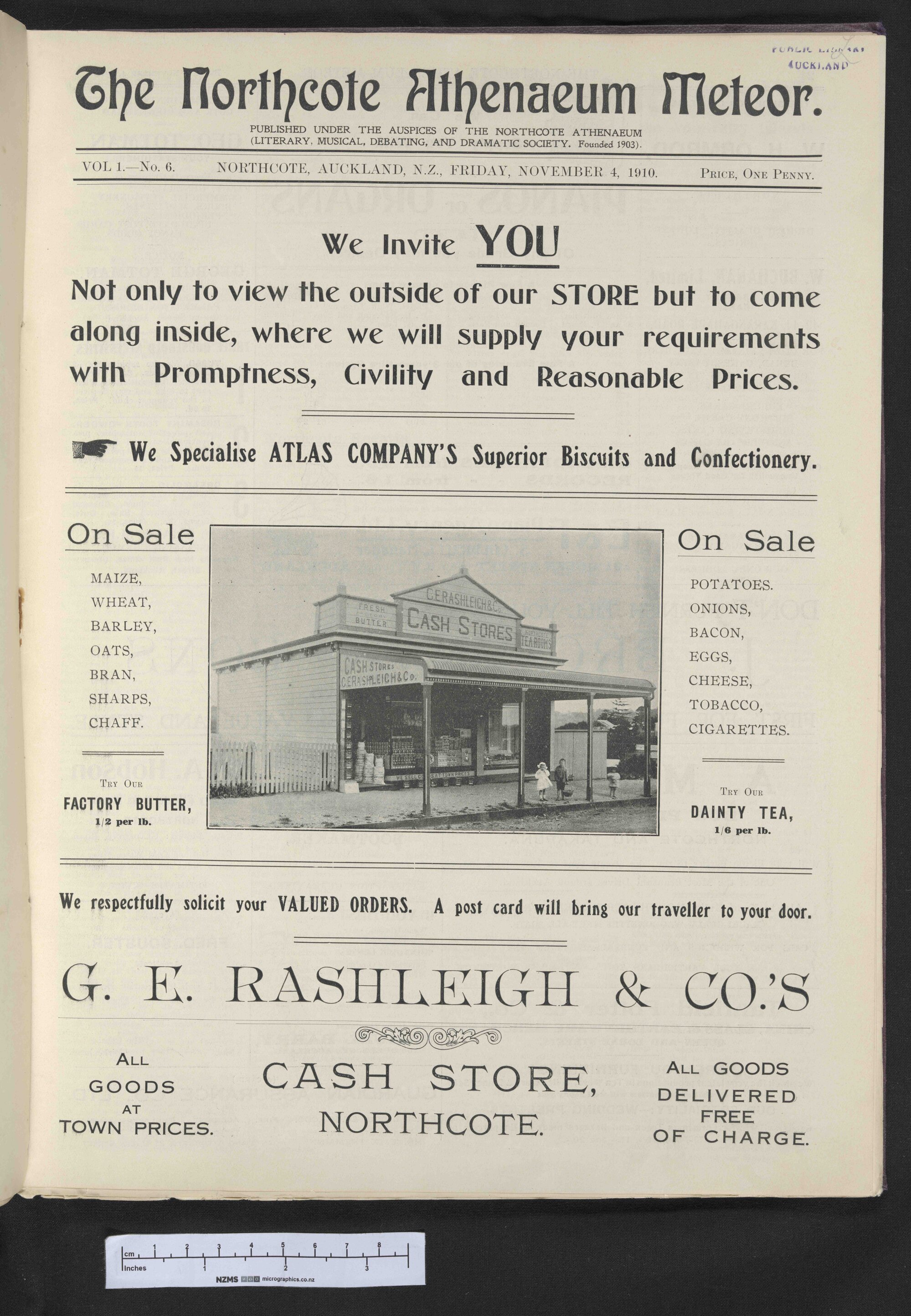 1910-11-04 Northcote Athenaeum Meteor