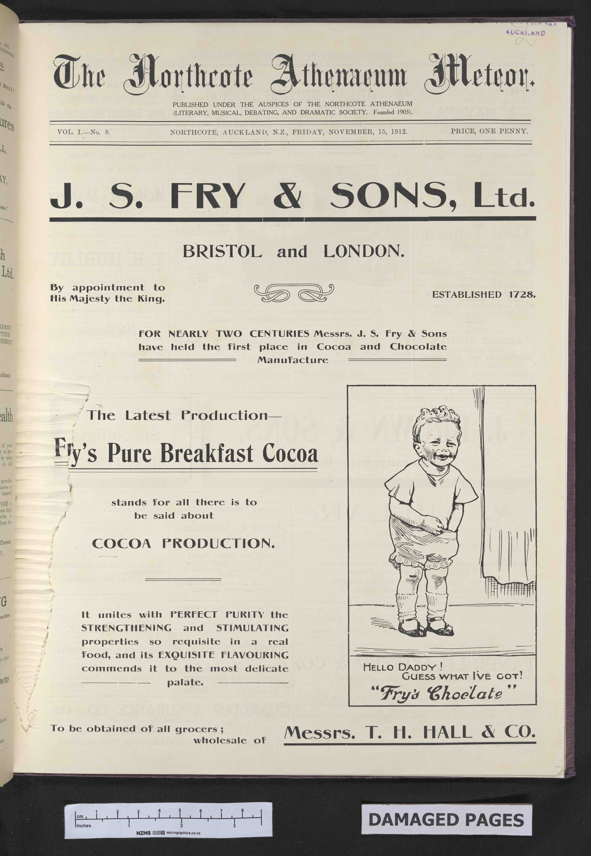 1912-11-15 Northcote Athenaeum Meteor